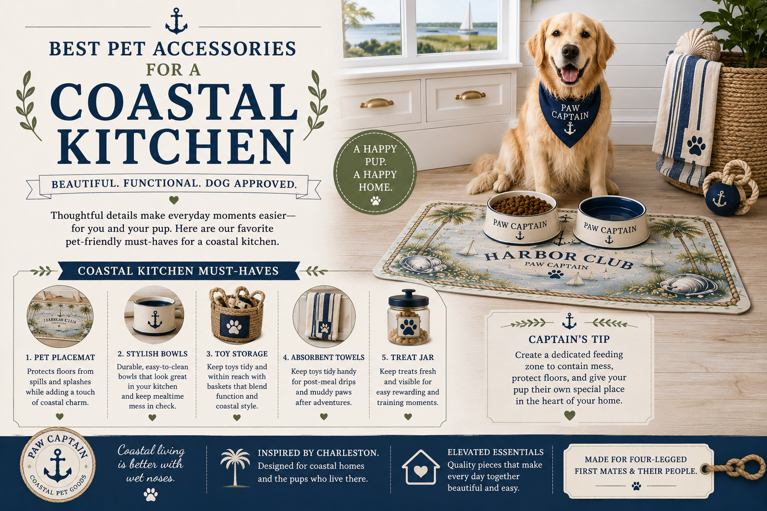 Best Pet Accessories for a Coastal Kitchen