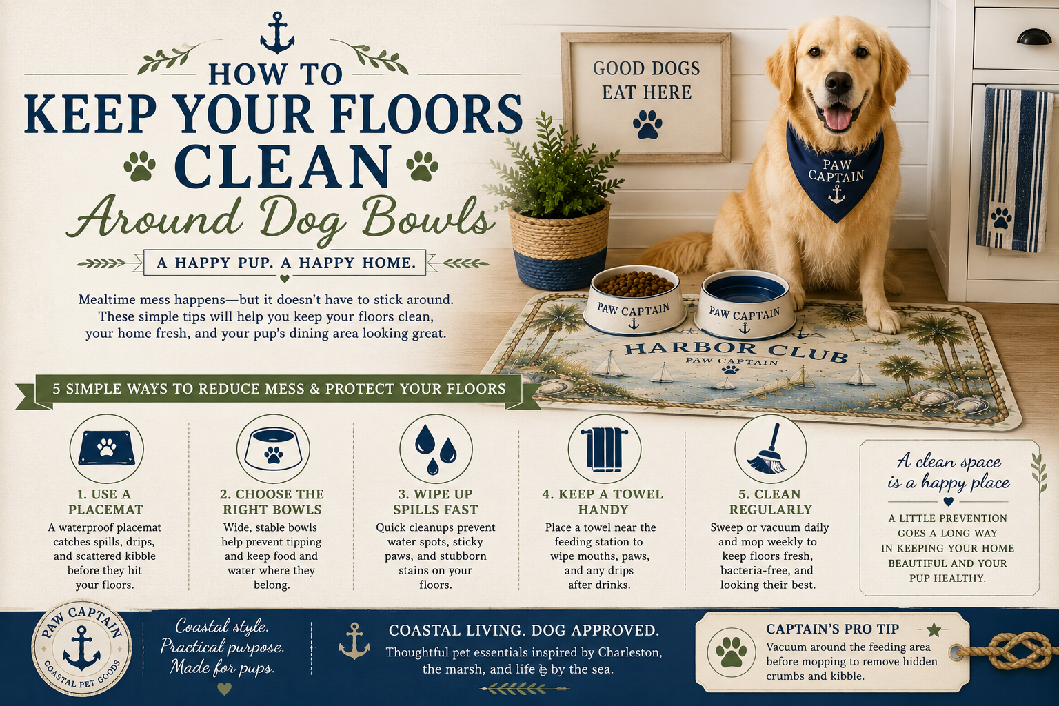 How to Keep Your Floors Clean Around Dog Bowls