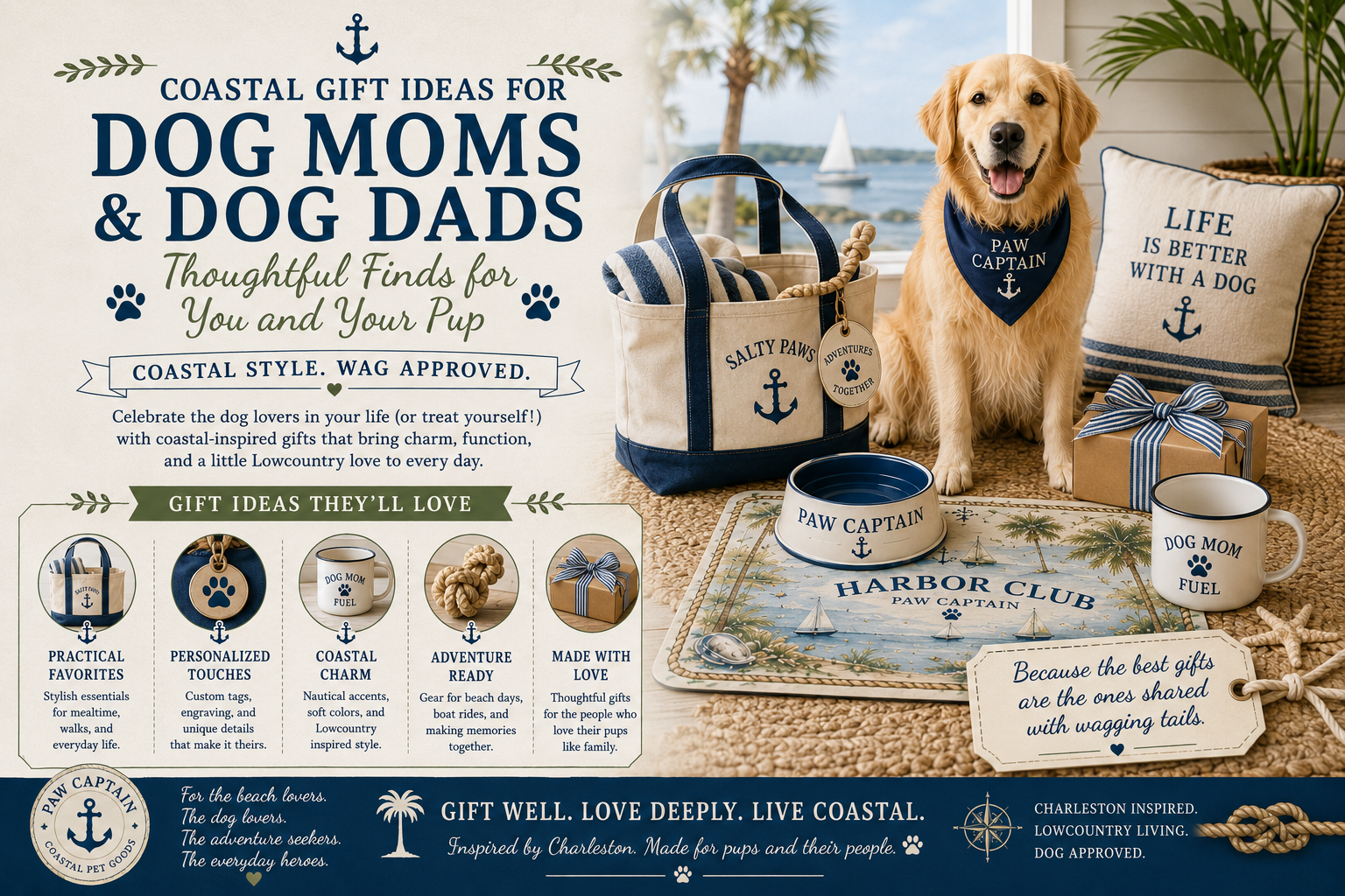 Coastal Gift Ideas for Dog Moms and Dog Dads