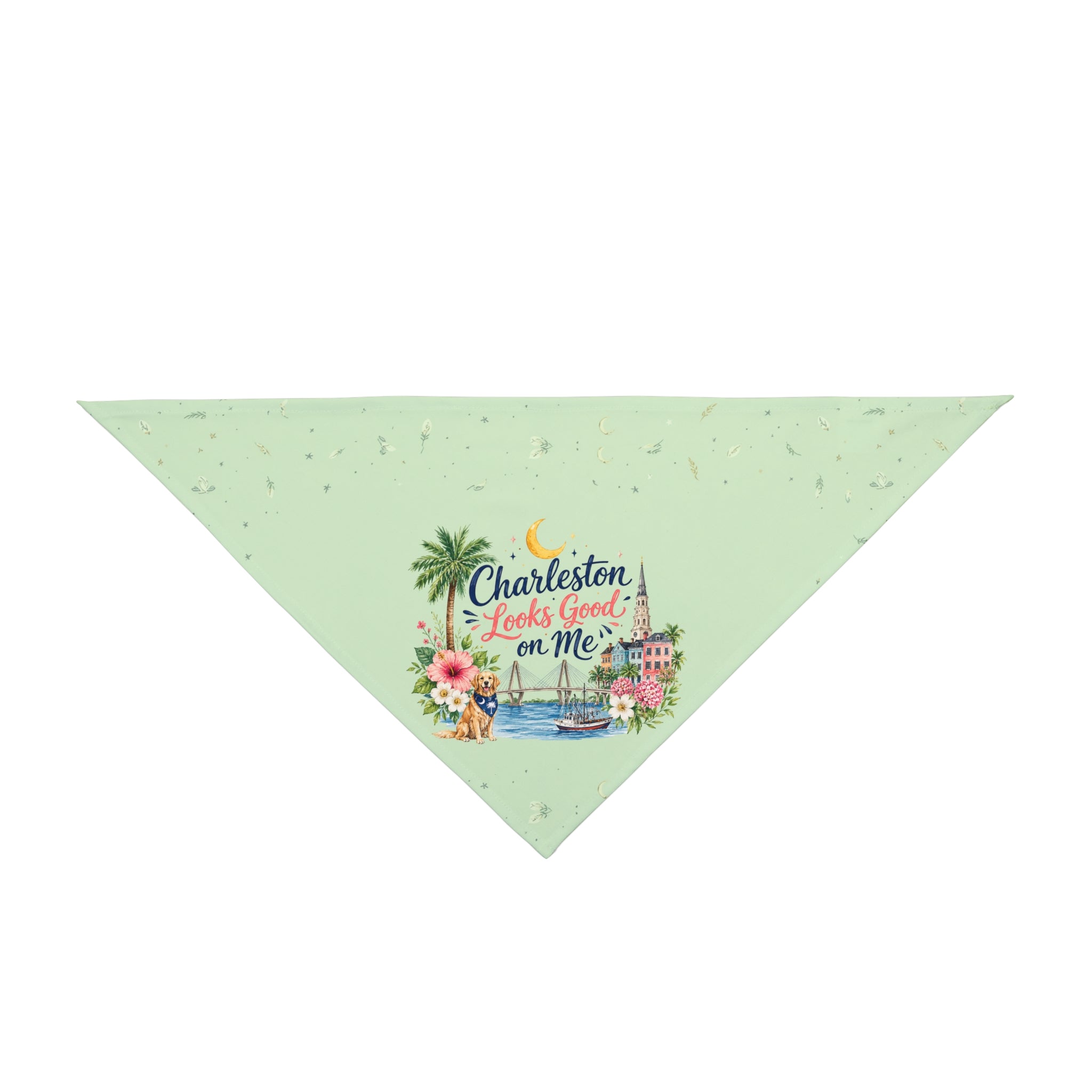 Charleston Looks Good on Me Dog Bandana | Charleston SC Pet Bandana | Coastal Dog Bandana with Australian Shepherd