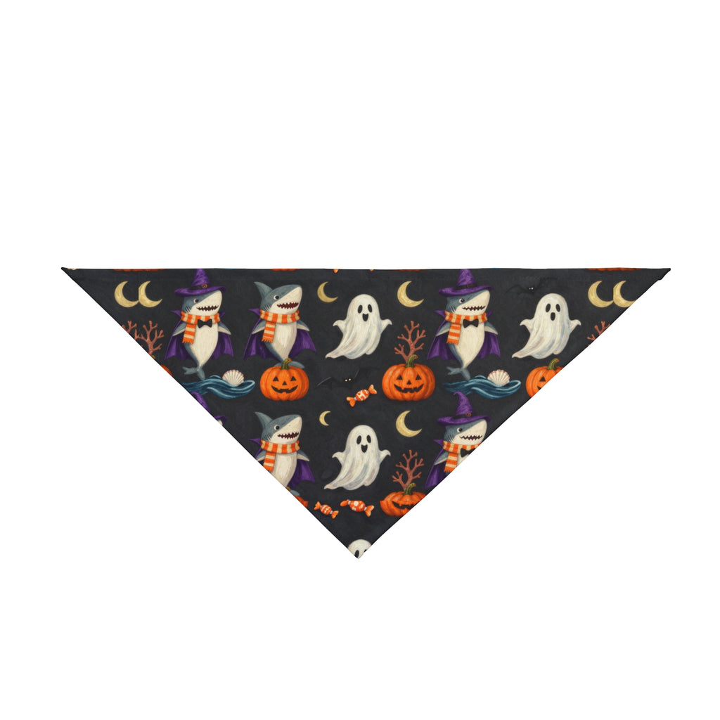 Halloween Shark Dog Bandana | Ghost Shark Pumpkin Pet Bandana