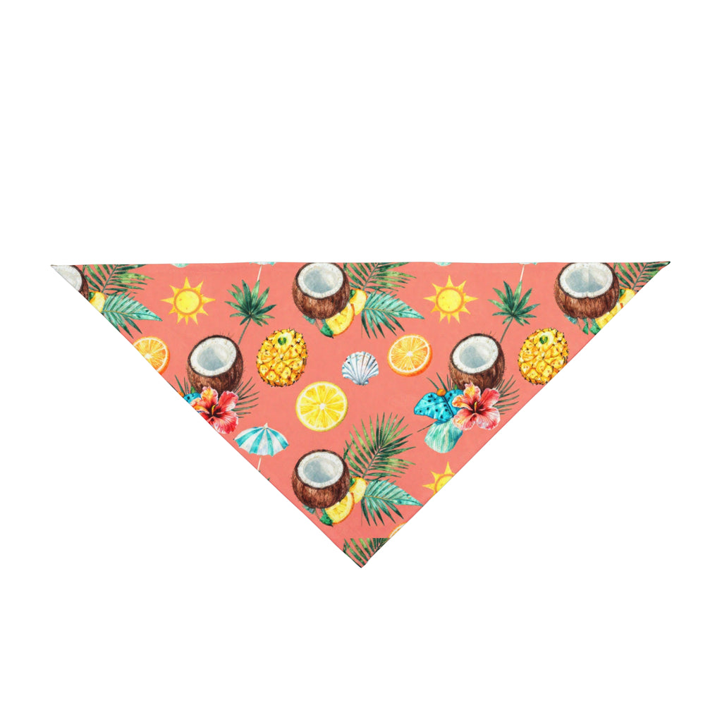 Tropical Summer Pet Bandana — Pineapple & Coconut Print Dog/Cat Scarf