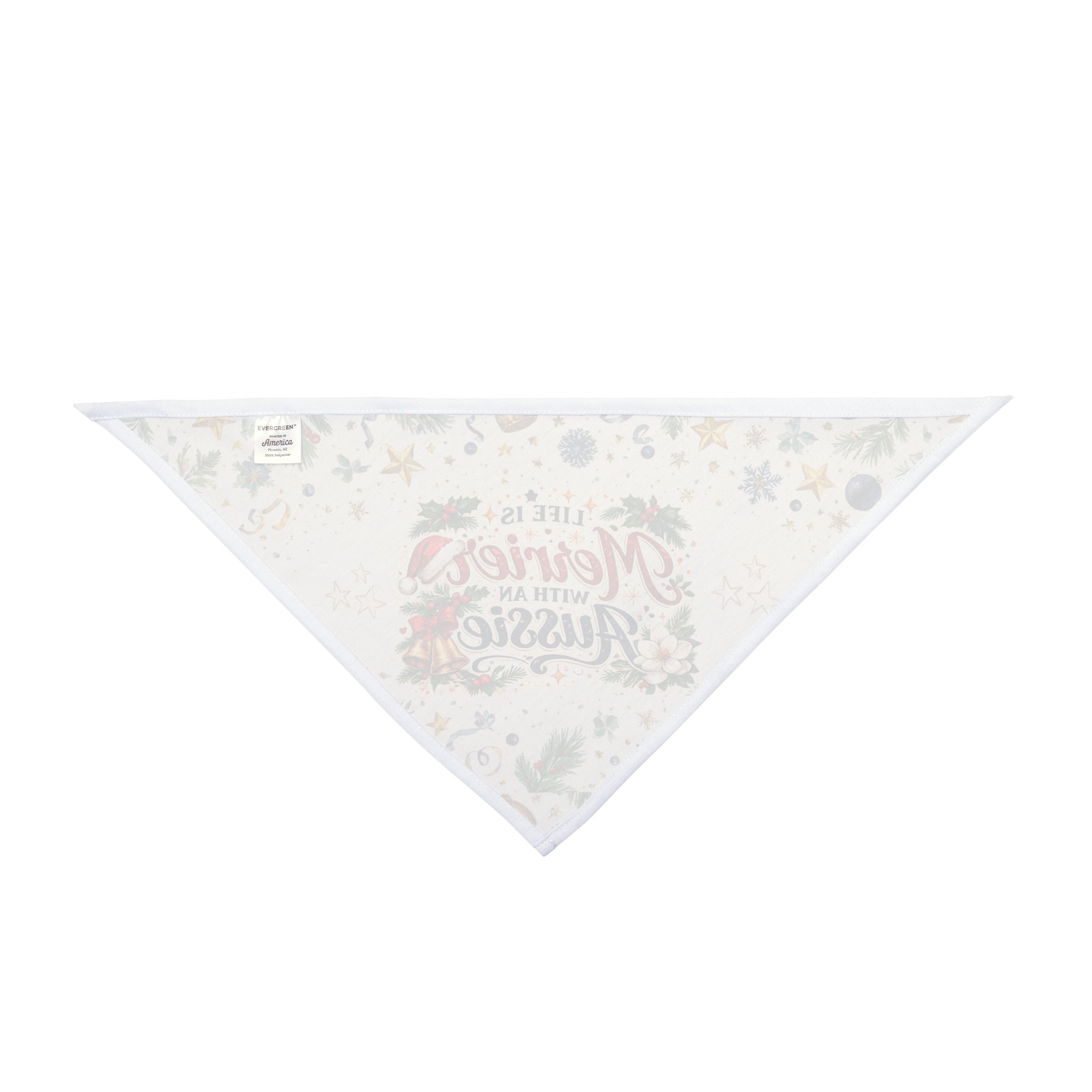Life Is Merrier with an Aussie Dog Bandana | Australian Shepherd Christmas Bandana | Holiday Dog Bandana