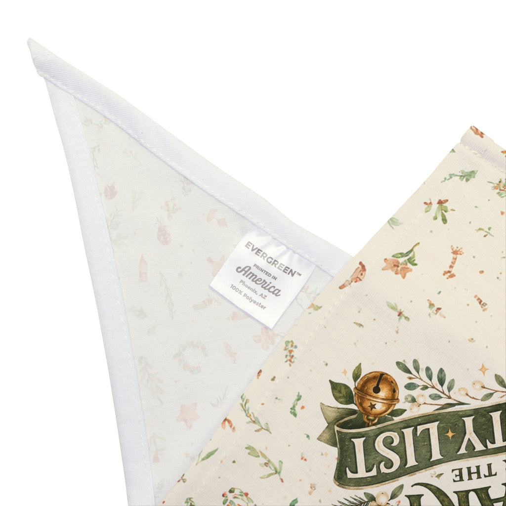 Too Smart for the Naughty List Dog Bandana | Funny Christmas Dog Bandana | Holiday Pet Bandana