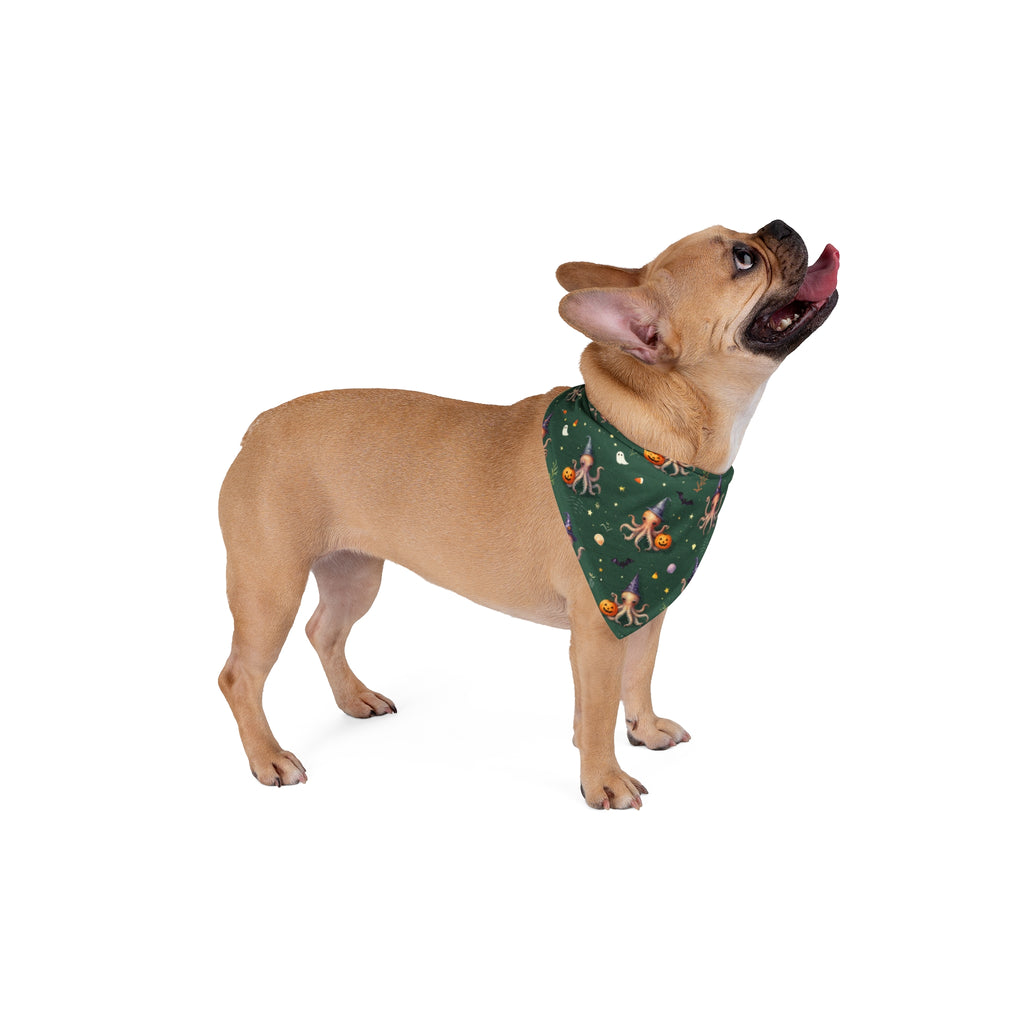 Octo-Boo Halloween Dog Bandana | Coastal Octopus Pumpkin Pet Bandana