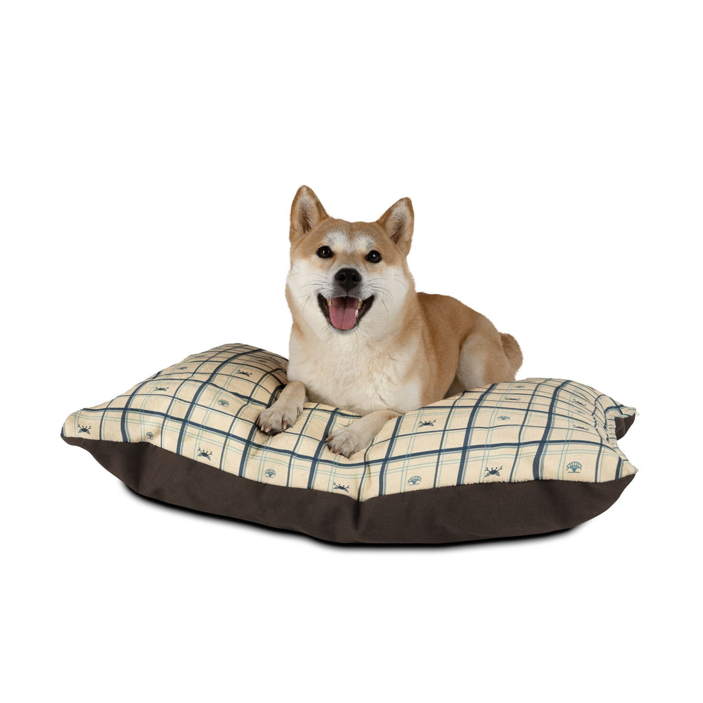 Coastal Crab Plaid Dog Bed