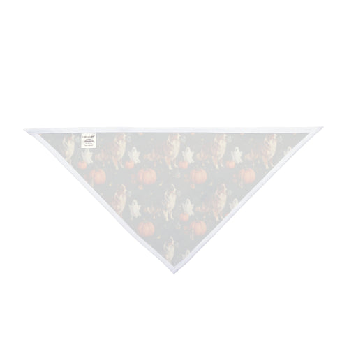 Australian Shepherd Halloween Dog Bandana | Haunted Herd Ghost & Pumpkin Pet Bandana