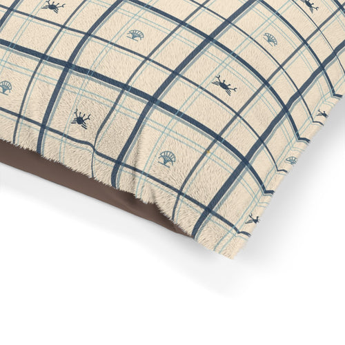 Coastal Crab Plaid Dog Bed