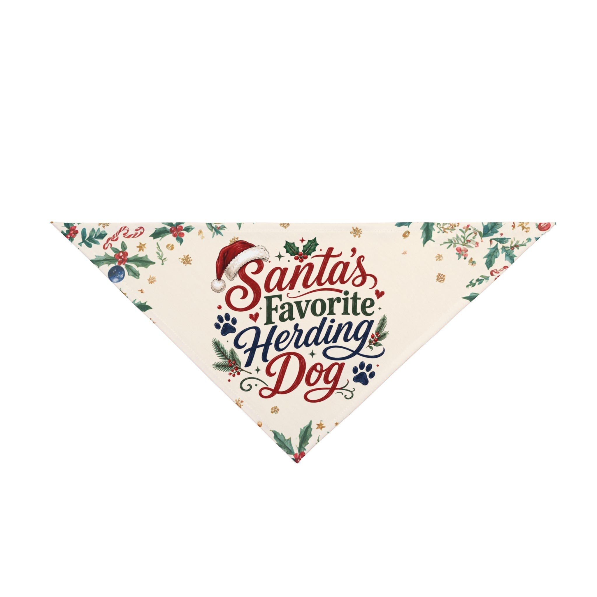 Santa's Favorite Herding Dog Bandana | Christmas Dog Bandana for Australian Shepherds & Herding Breeds