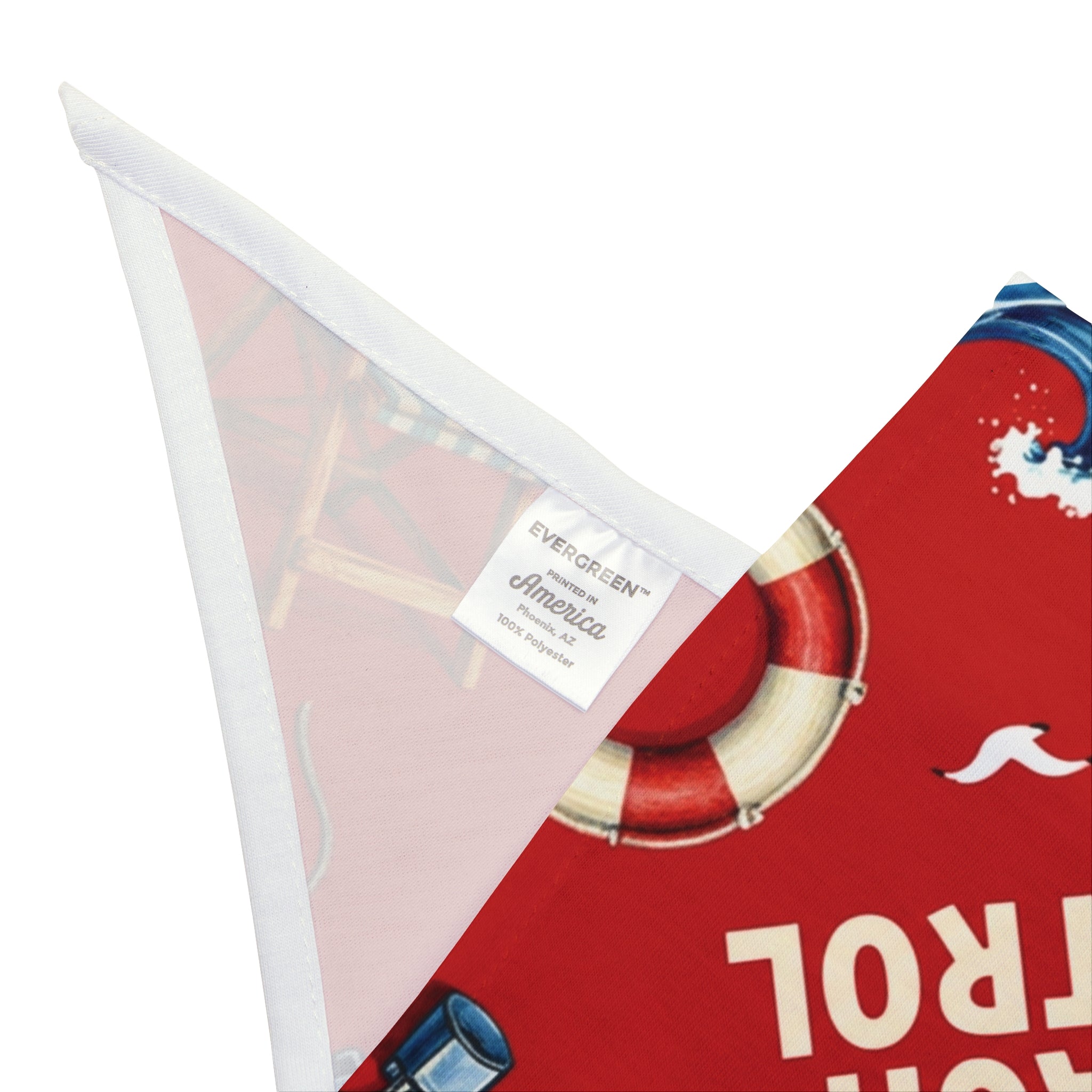 Pet Bandana — "Beach Patrol" Red Summer Pet Bandana
