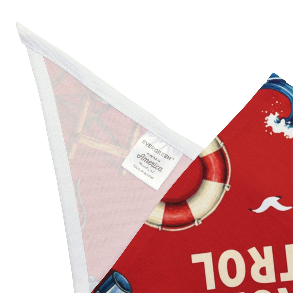 Pet Bandana — "Beach Patrol" Red Summer Pet Bandana