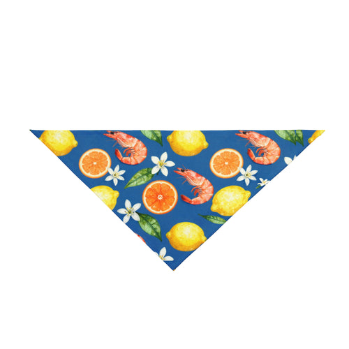 Citrus & Shrimp Pet Bandana — Tropical Summer Dog & Cat Scarf
