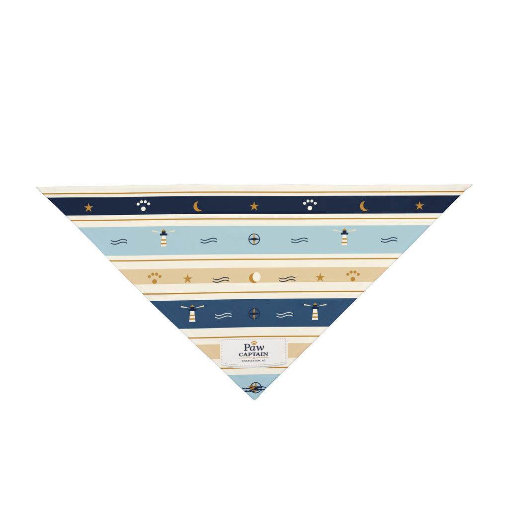 Lighthouse Tide Stripe Dog Bandana