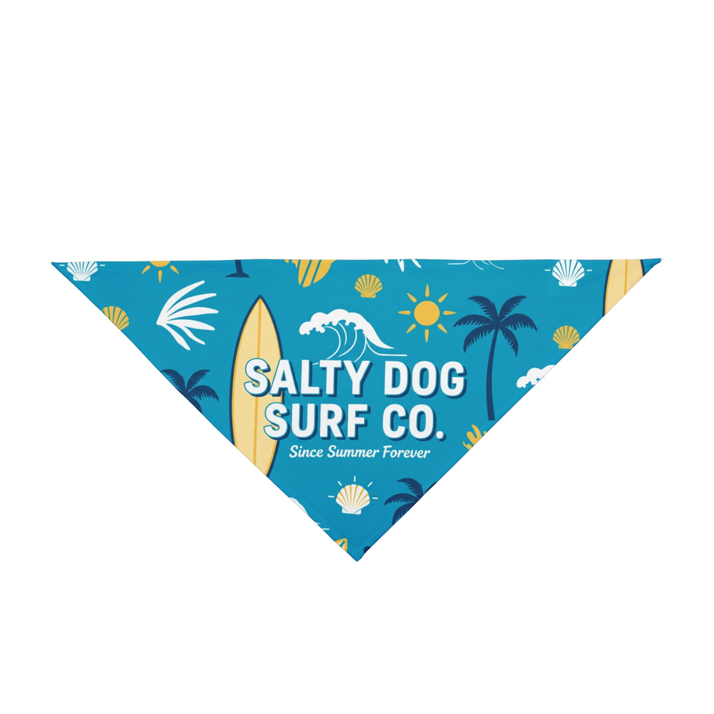Salty Dog Surf Co. Pet Bandana – Tropical Surfing Dog Bandana for Summer & Beach Lovers