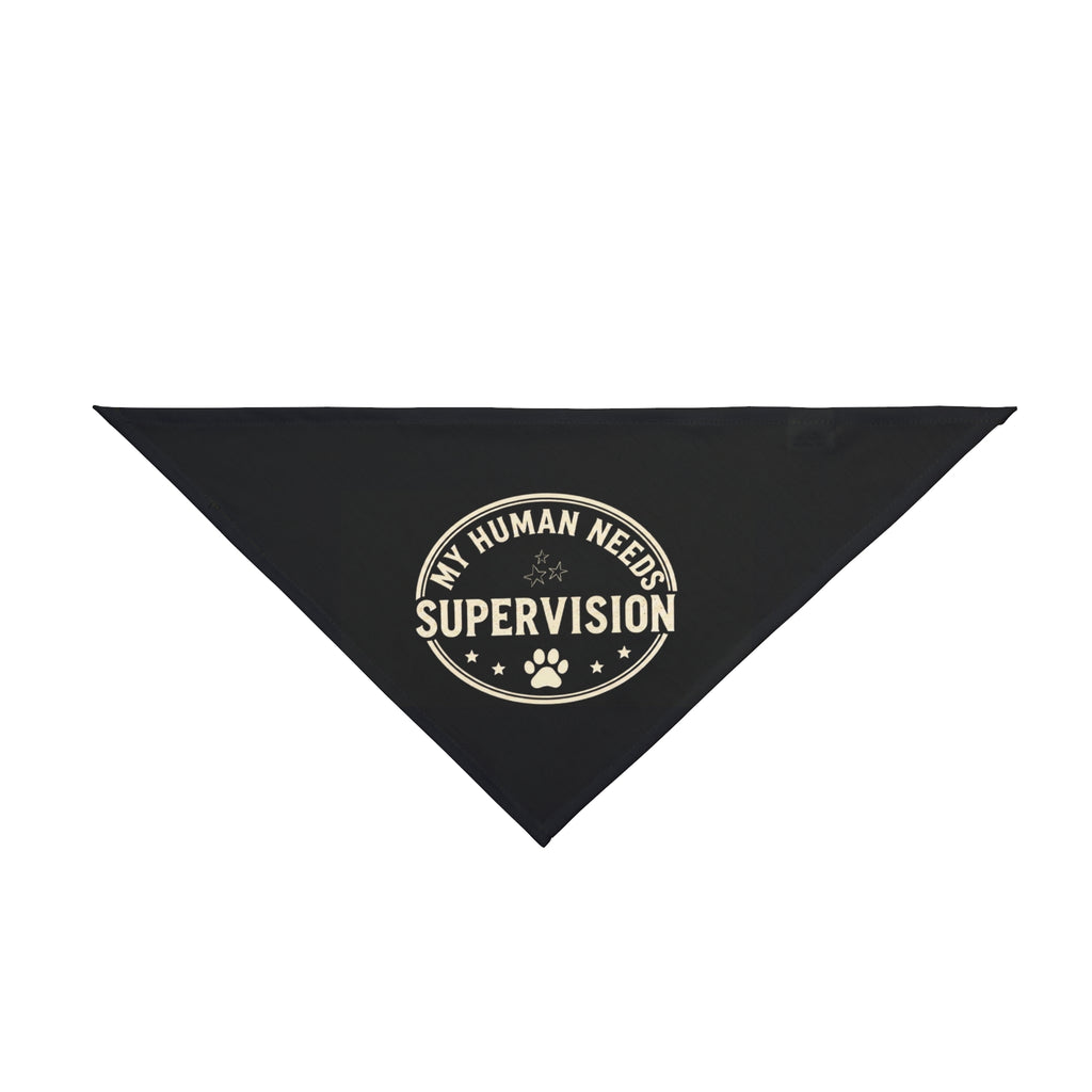 Funny Aussie Dog Bandana | My Human Needs Supervision Minimalist Pet Bandana