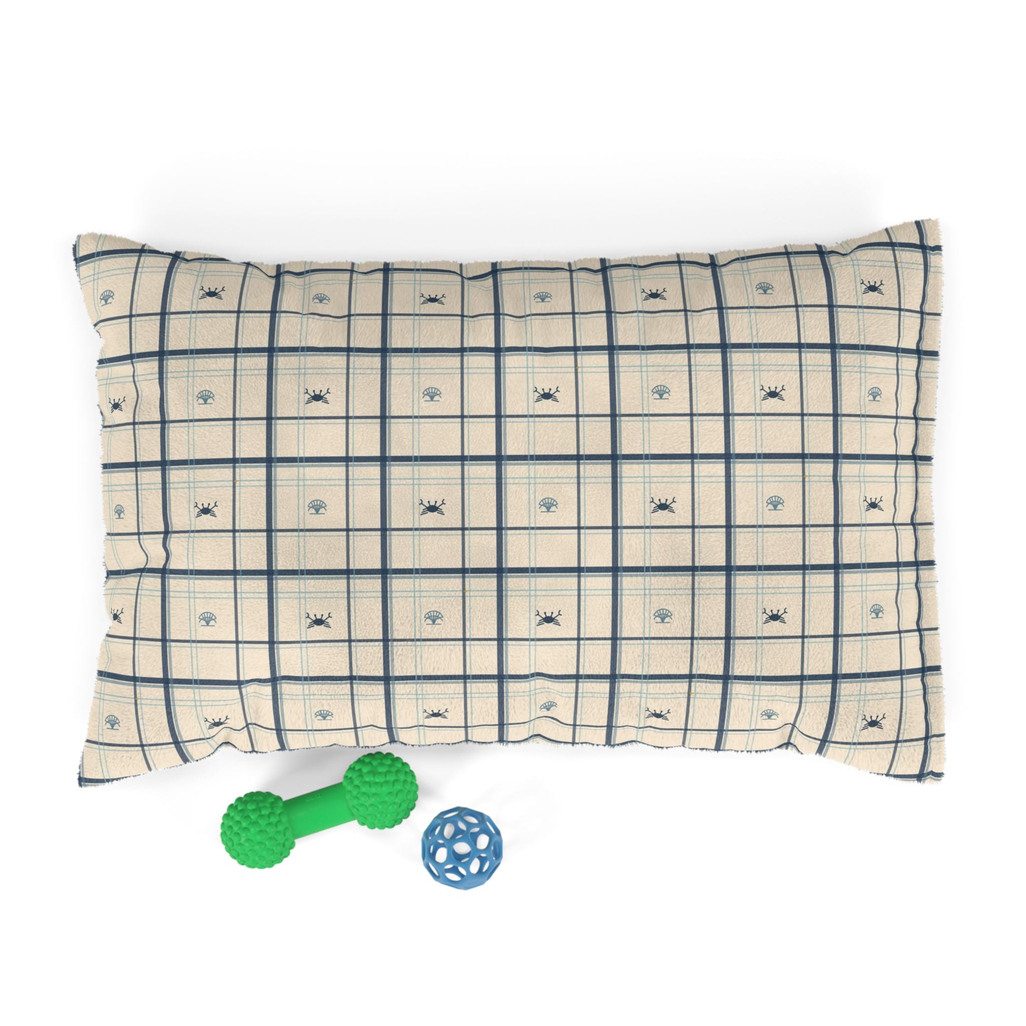 Coastal Crab Plaid Dog Bed