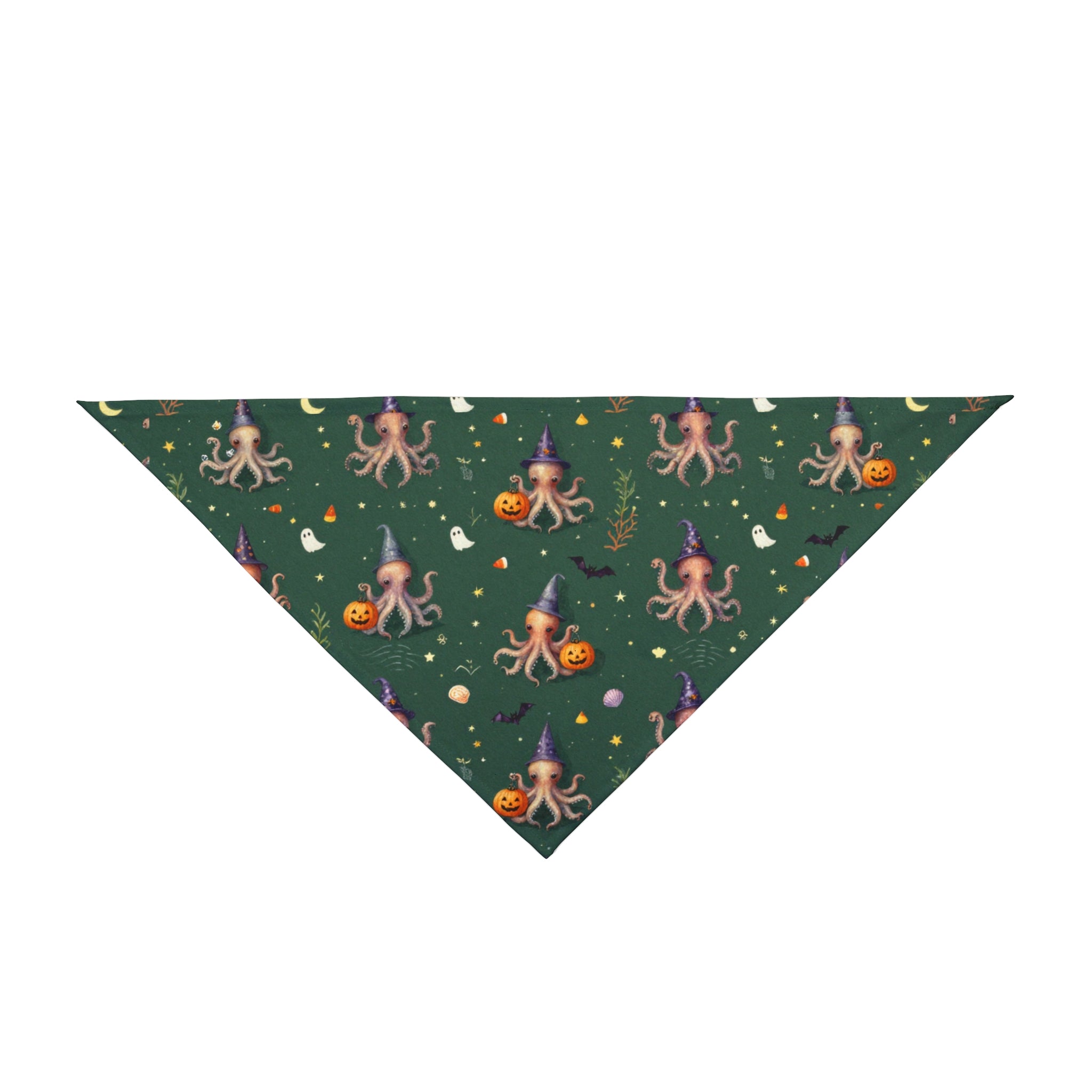 Octo-Boo Halloween Dog Bandana | Coastal Octopus Pumpkin Pet Bandana