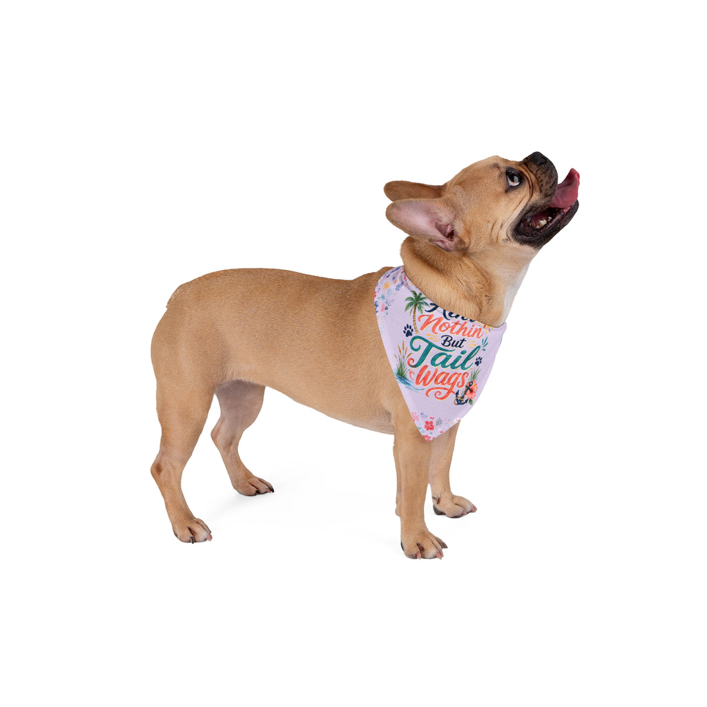 Ain't Nothin' But Tail Wags Dog Bandana | Funny Southern Dog Bandana | Coastal Pet Bandana