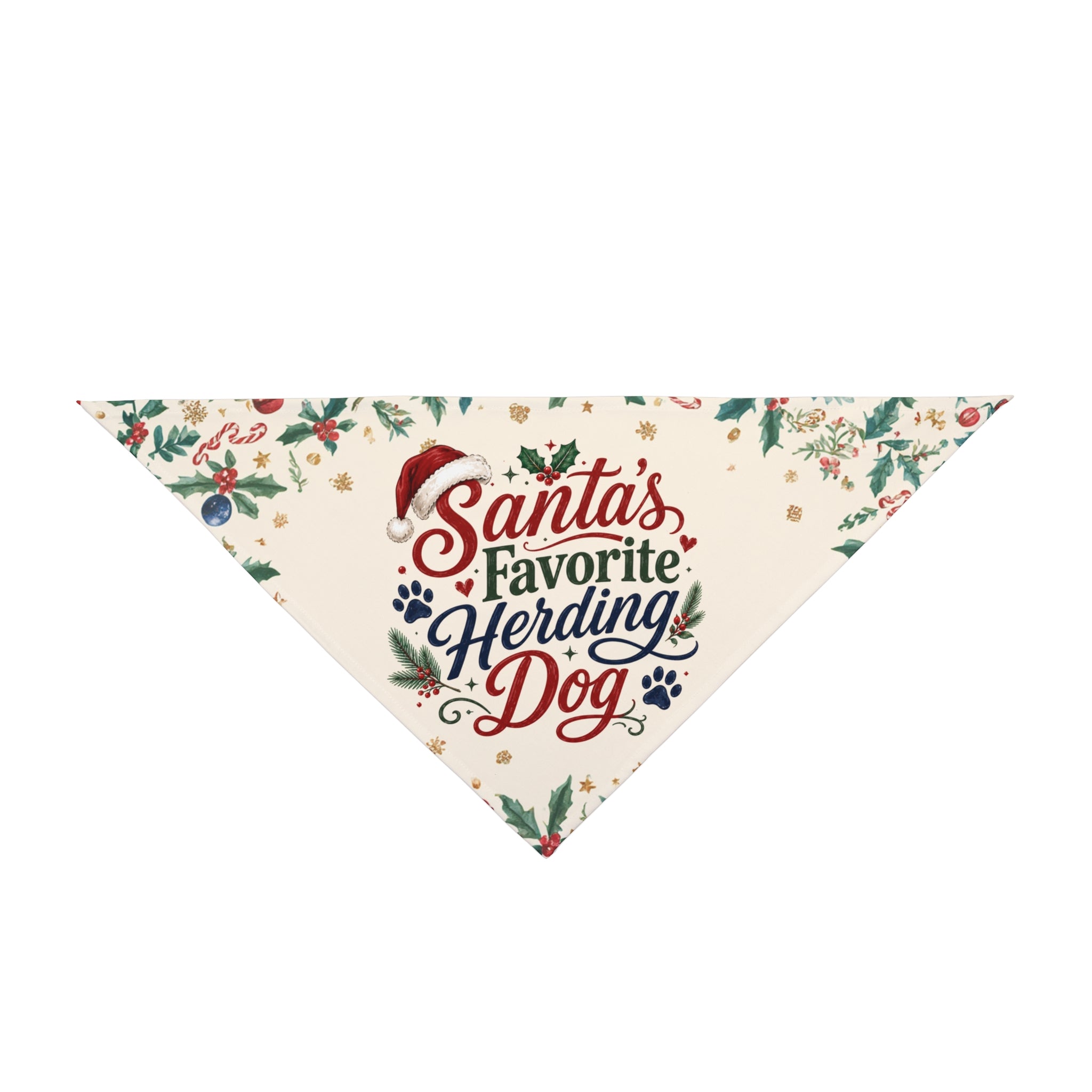 Santa's Favorite Herding Dog Bandana | Christmas Dog Bandana for Australian Shepherds & Herding Breeds