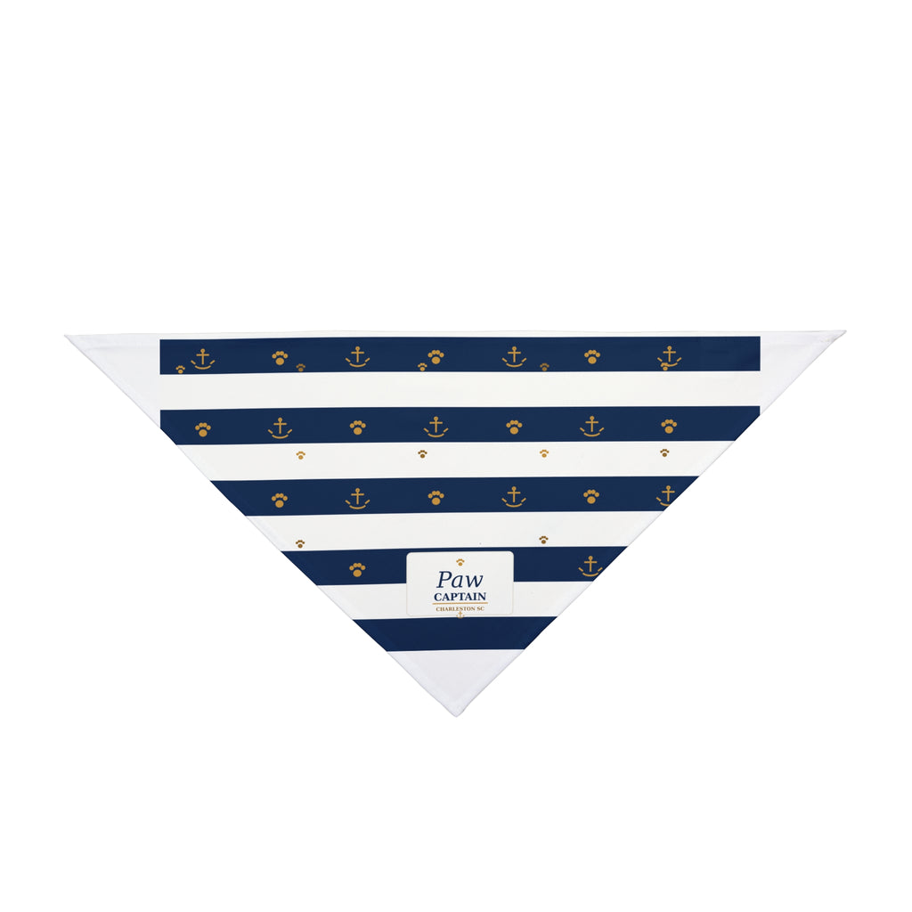 Nautical Striped "Paw Captain" Pet Bandana