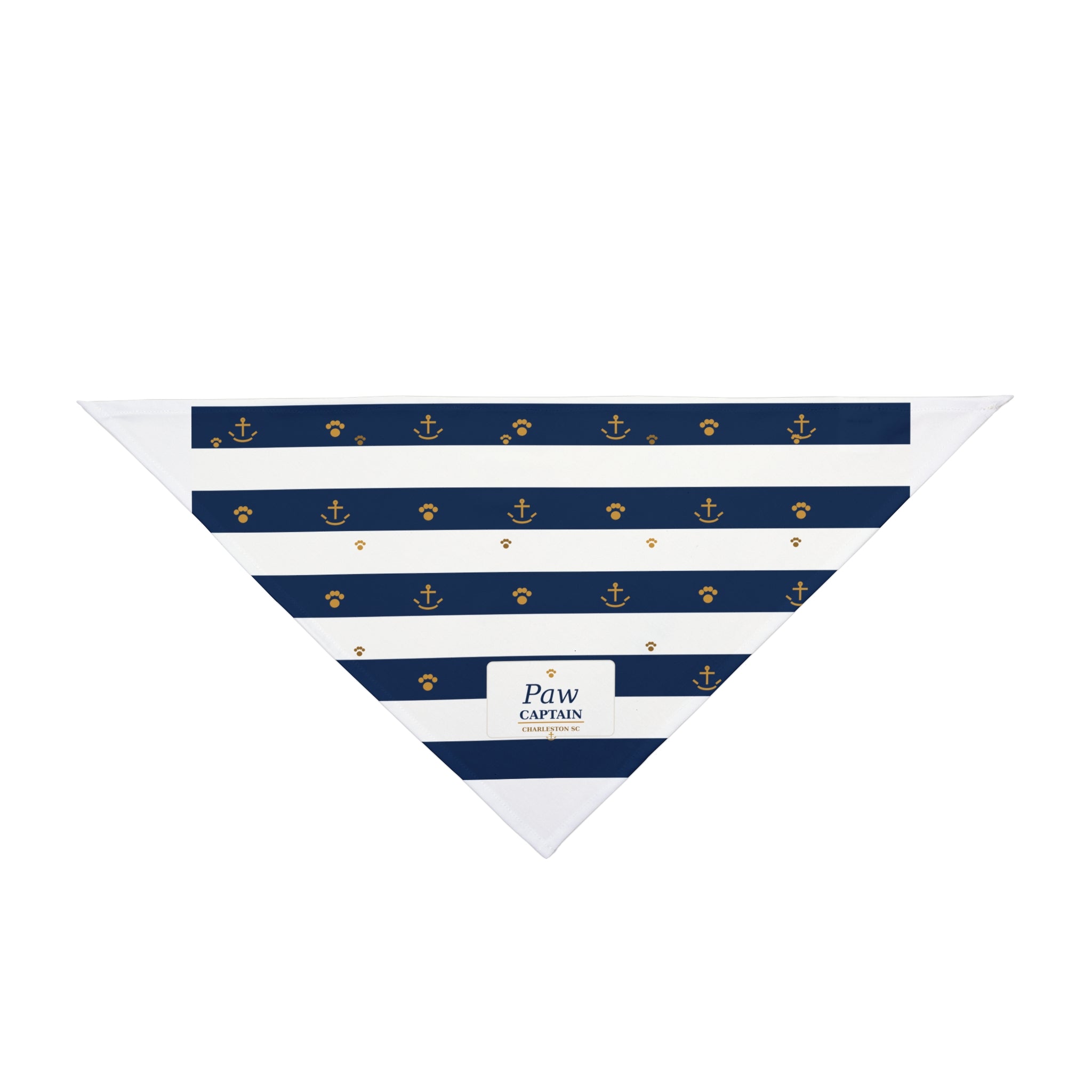 Nautical Striped "Paw Captain" Pet Bandana