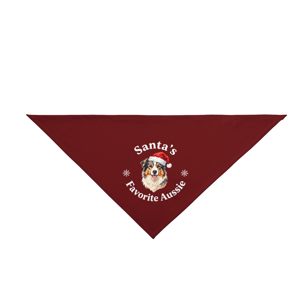 Santa's Favorite Aussie Dog Bandana | Australian Shepherd Christmas Bandana | Holiday Dog Bandana