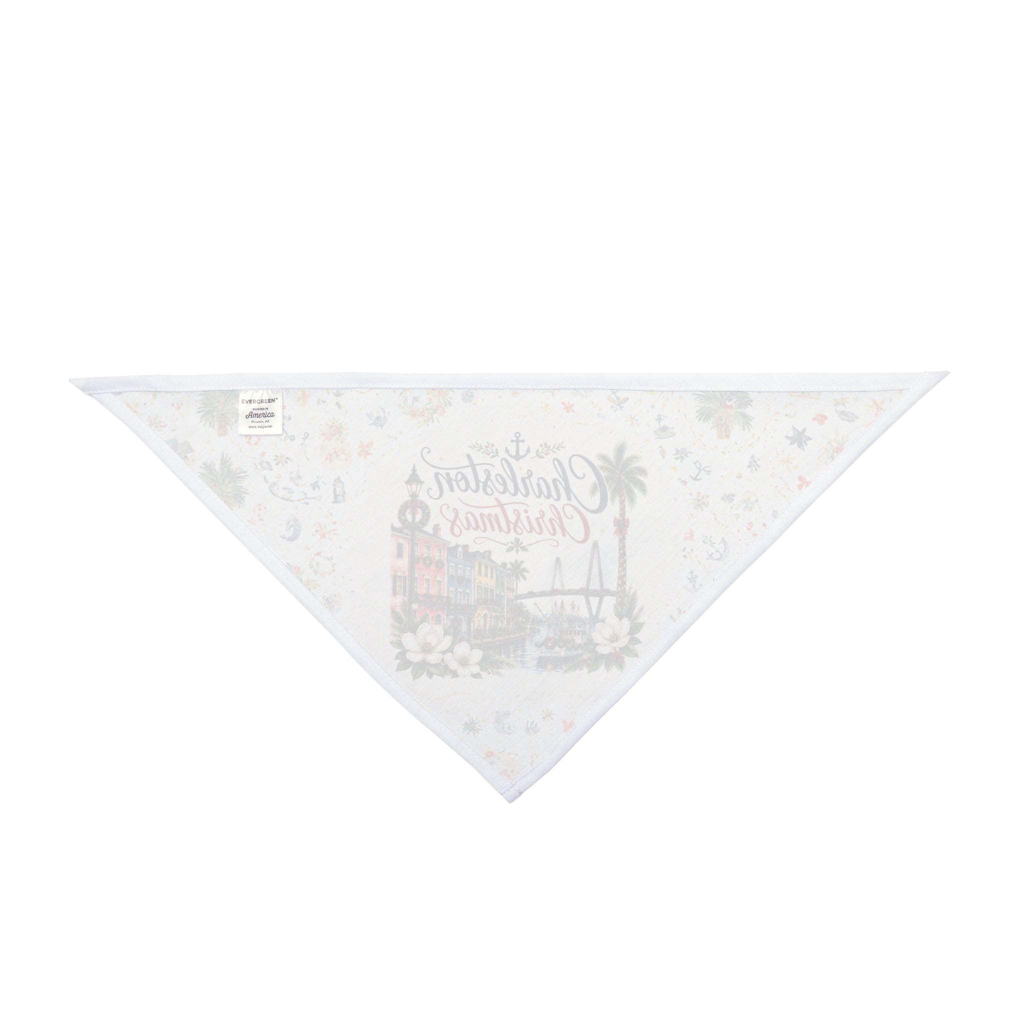 Charleston Christmas Dog Bandana | Coastal Christmas Pet Bandana | South Carolina Holiday Dog Scarf