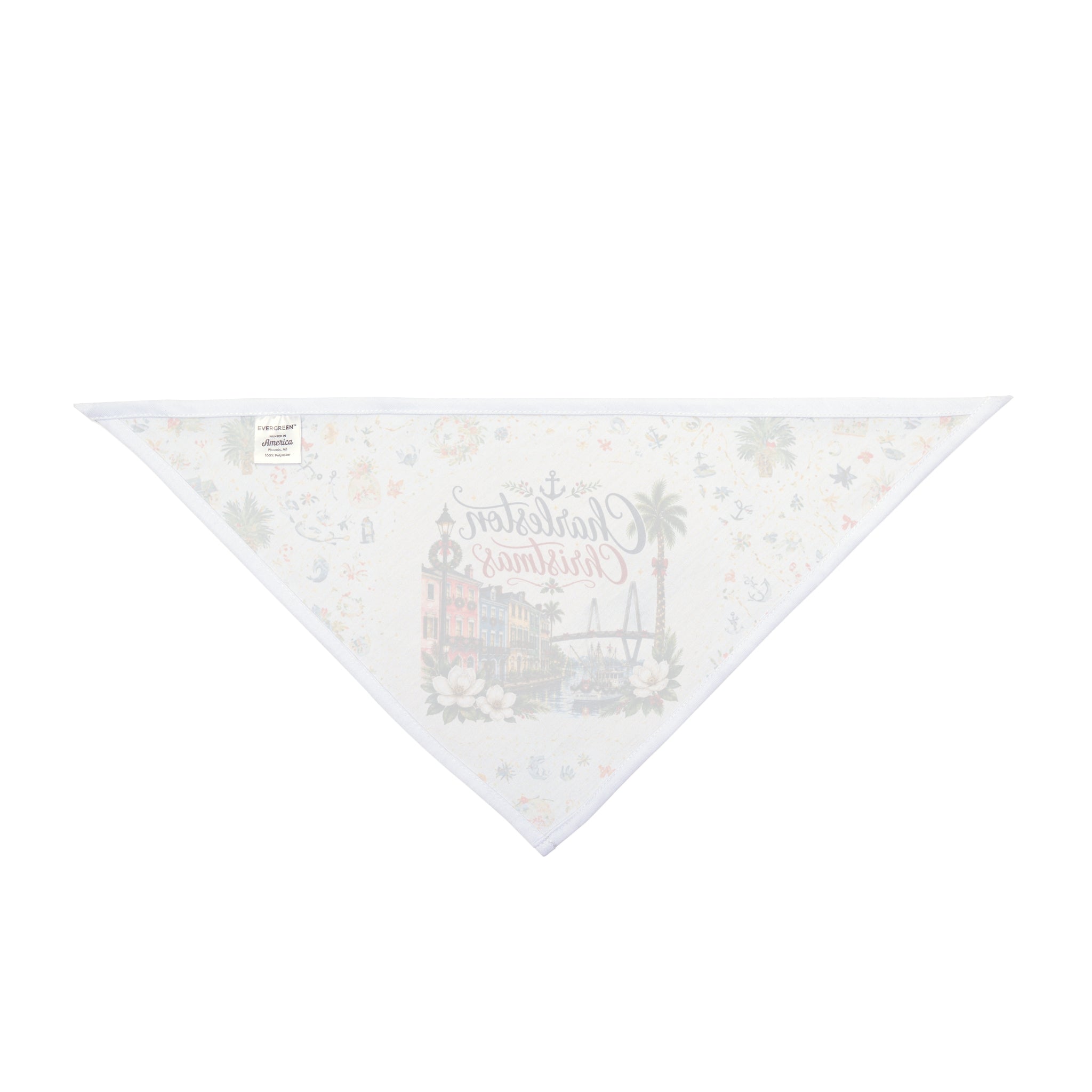 Charleston Christmas Dog Bandana | Coastal Christmas Pet Bandana | South Carolina Holiday Dog Scarf