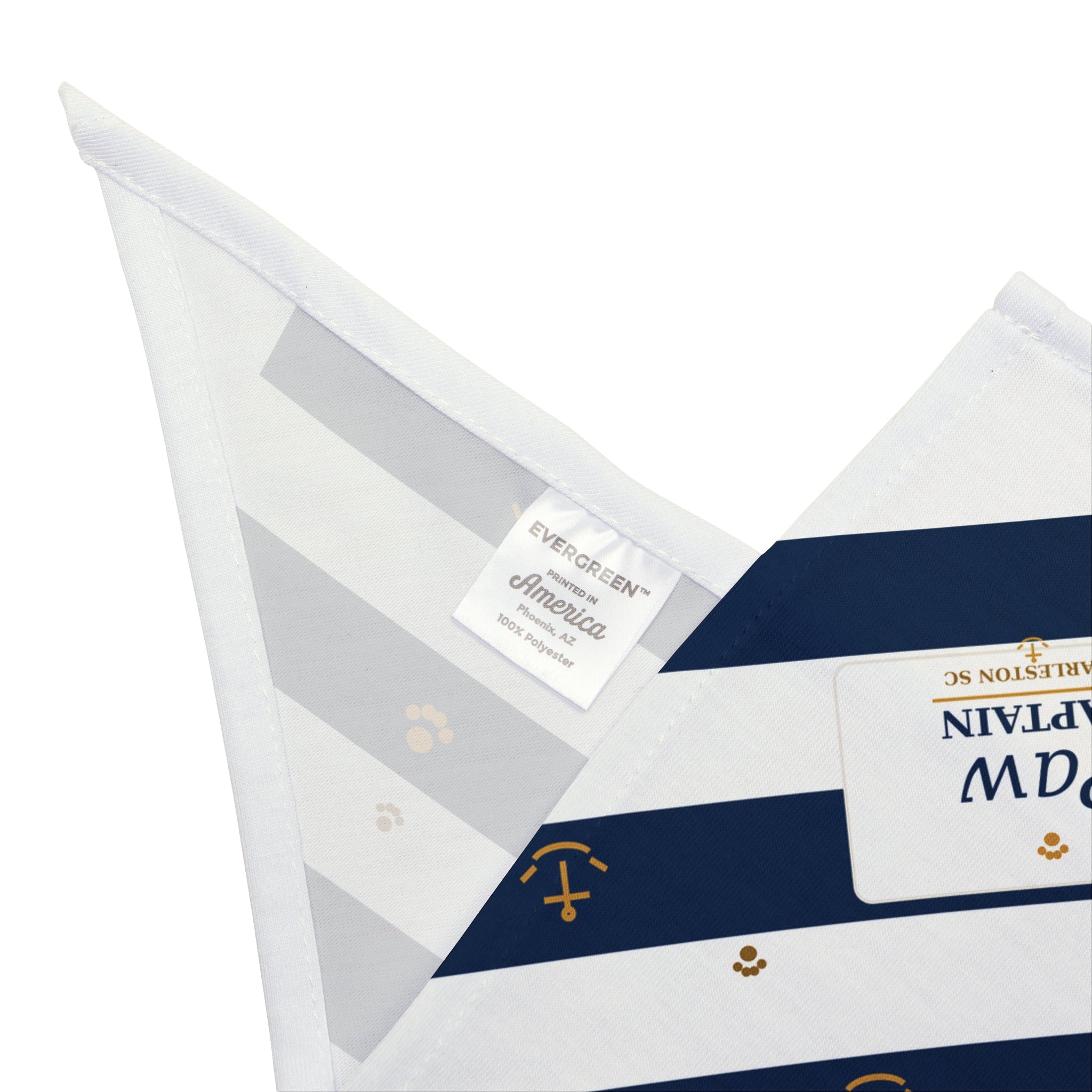 Nautical Striped "Paw Captain" Pet Bandana