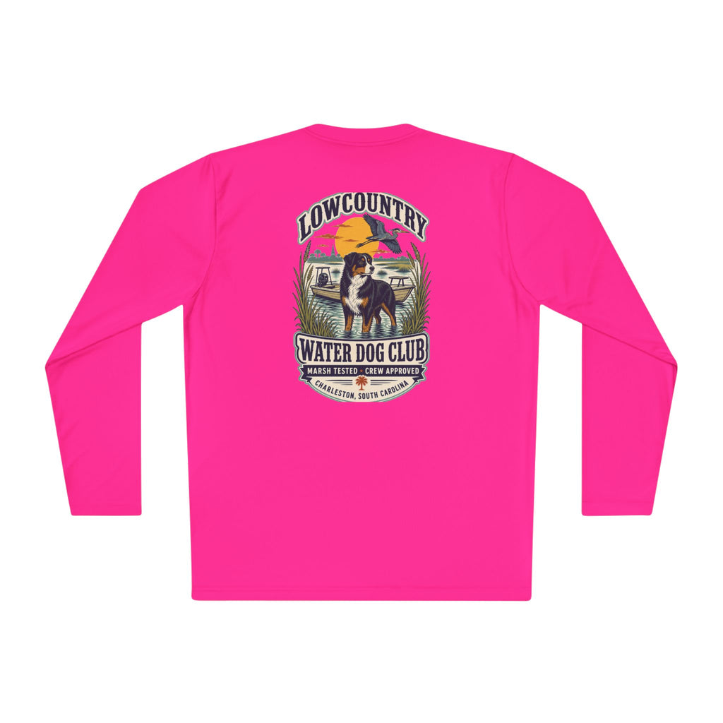 Lowcountry Water Dog Club Long Sleeve Shirt – Australian Shepherd Coastal Performance Tee, Charleston Marsh Dog Shirt for Men & Women