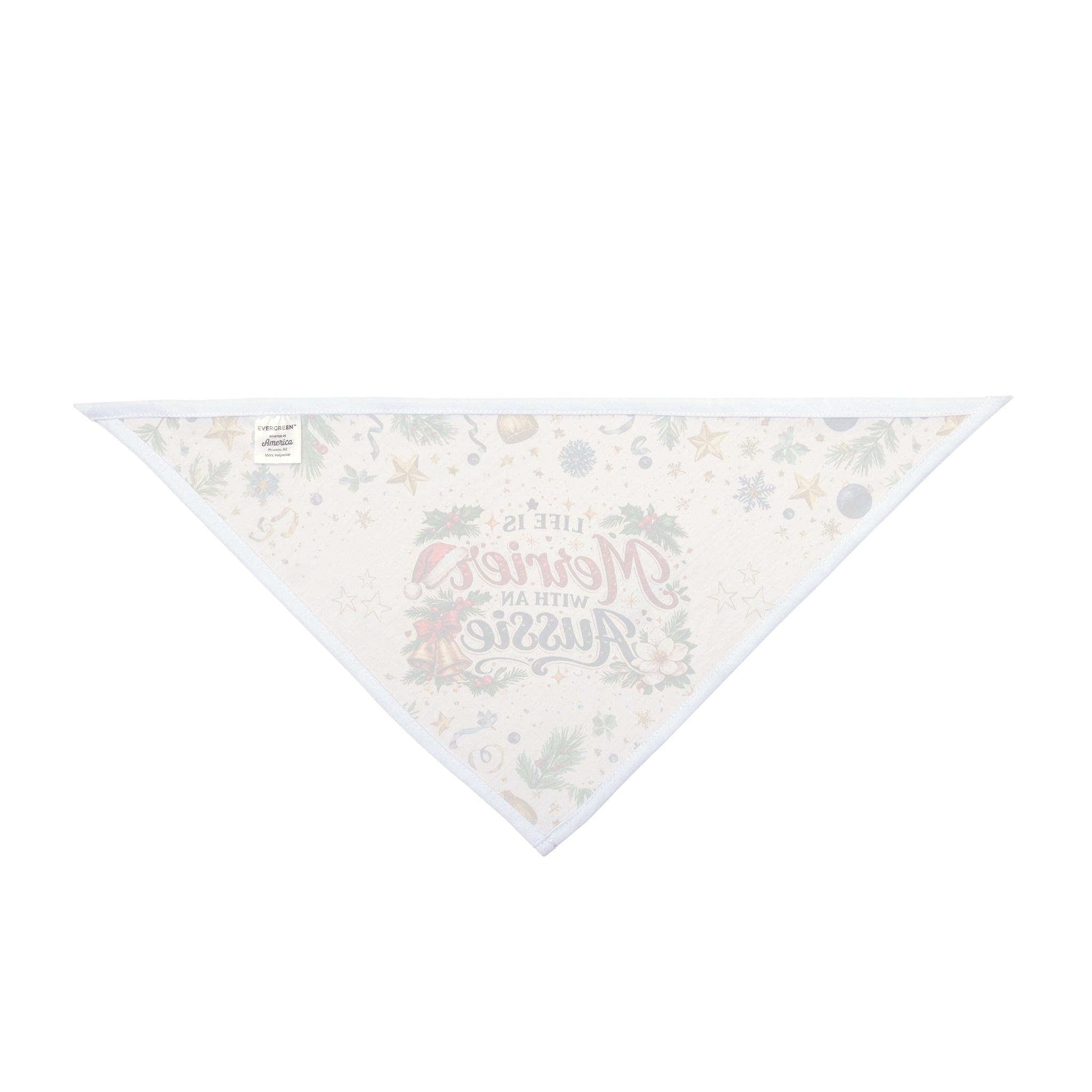 Life Is Merrier with an Aussie Dog Bandana | Australian Shepherd Christmas Bandana | Holiday Dog Bandana