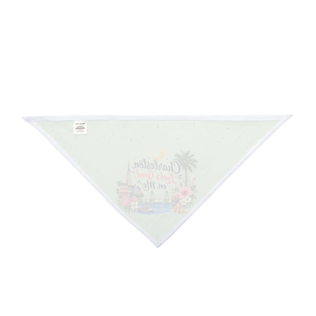 Charleston Looks Good on Me Dog Bandana | Charleston SC Pet Bandana | Coastal Dog Bandana with Australian Shepherd