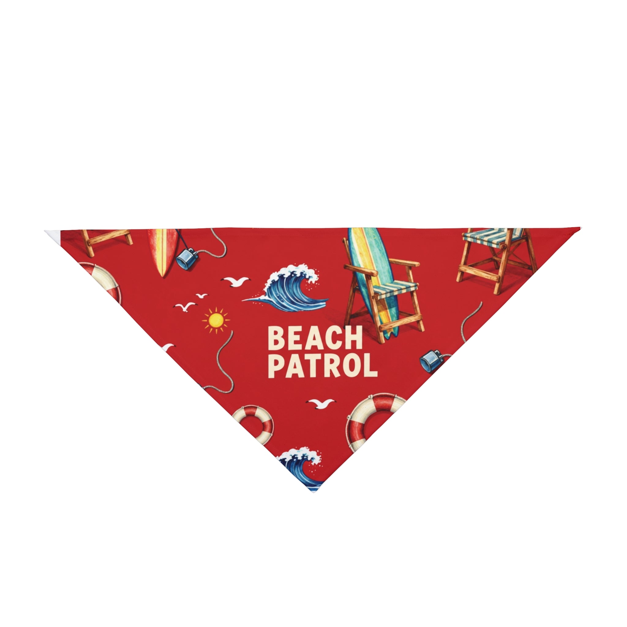 Pet Bandana — "Beach Patrol" Red Summer Pet Bandana