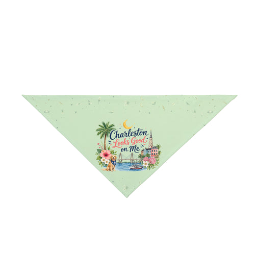 Charleston Looks Good on Me Dog Bandana | Charleston SC Pet Bandana | Coastal Dog Bandana with Australian Shepherd