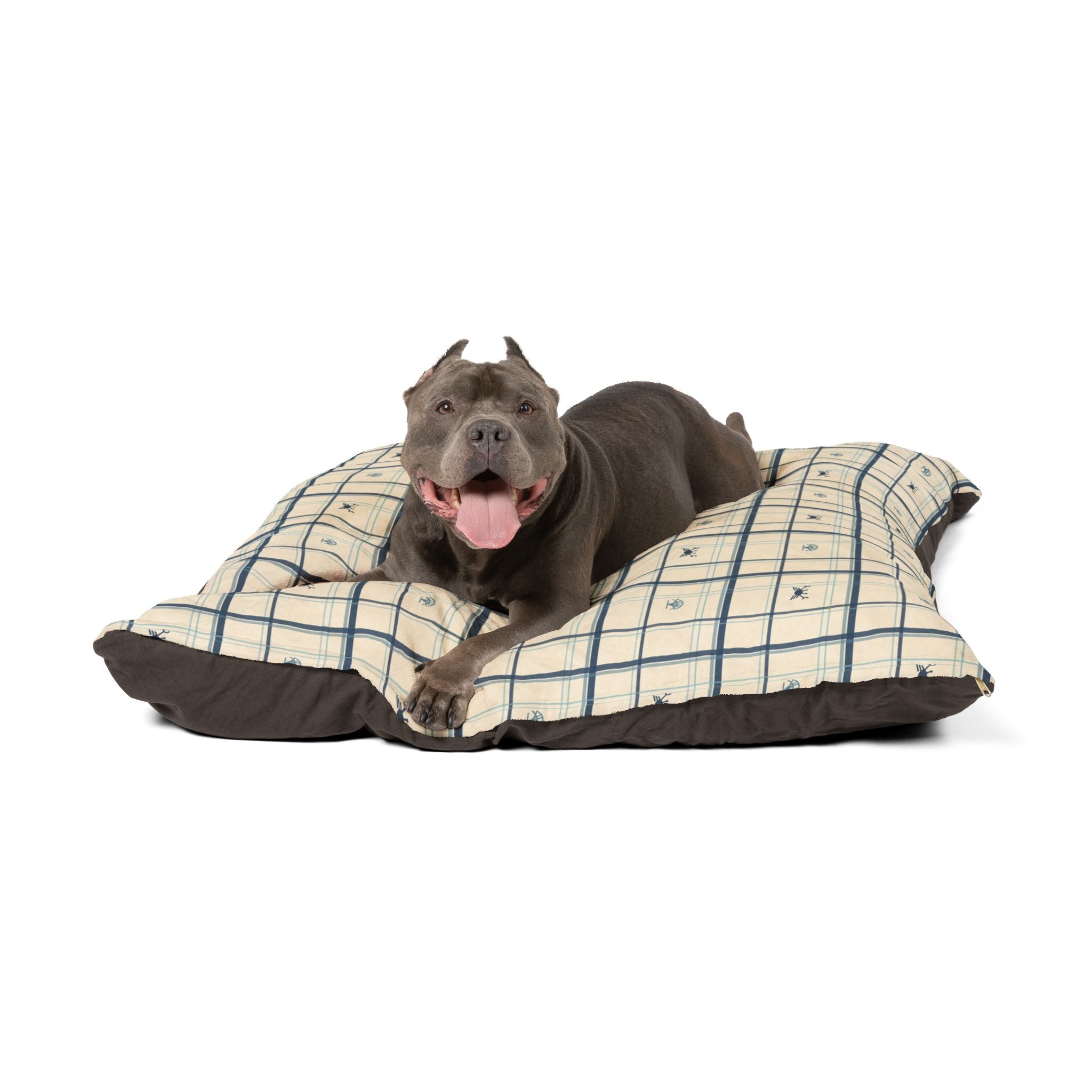 Coastal Crab Plaid Dog Bed