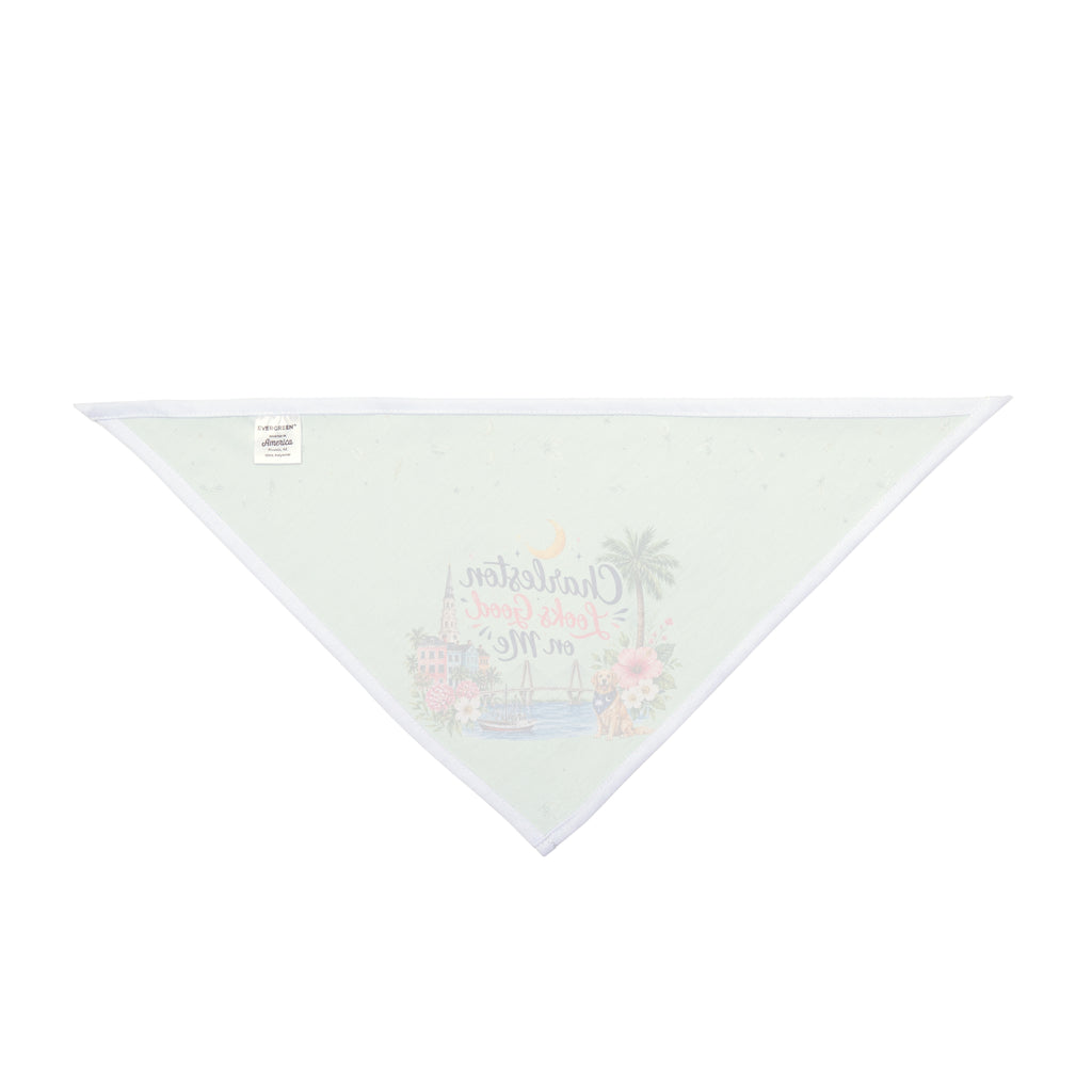 Charleston Looks Good on Me Dog Bandana | Charleston SC Pet Bandana | Coastal Dog Bandana with Australian Shepherd