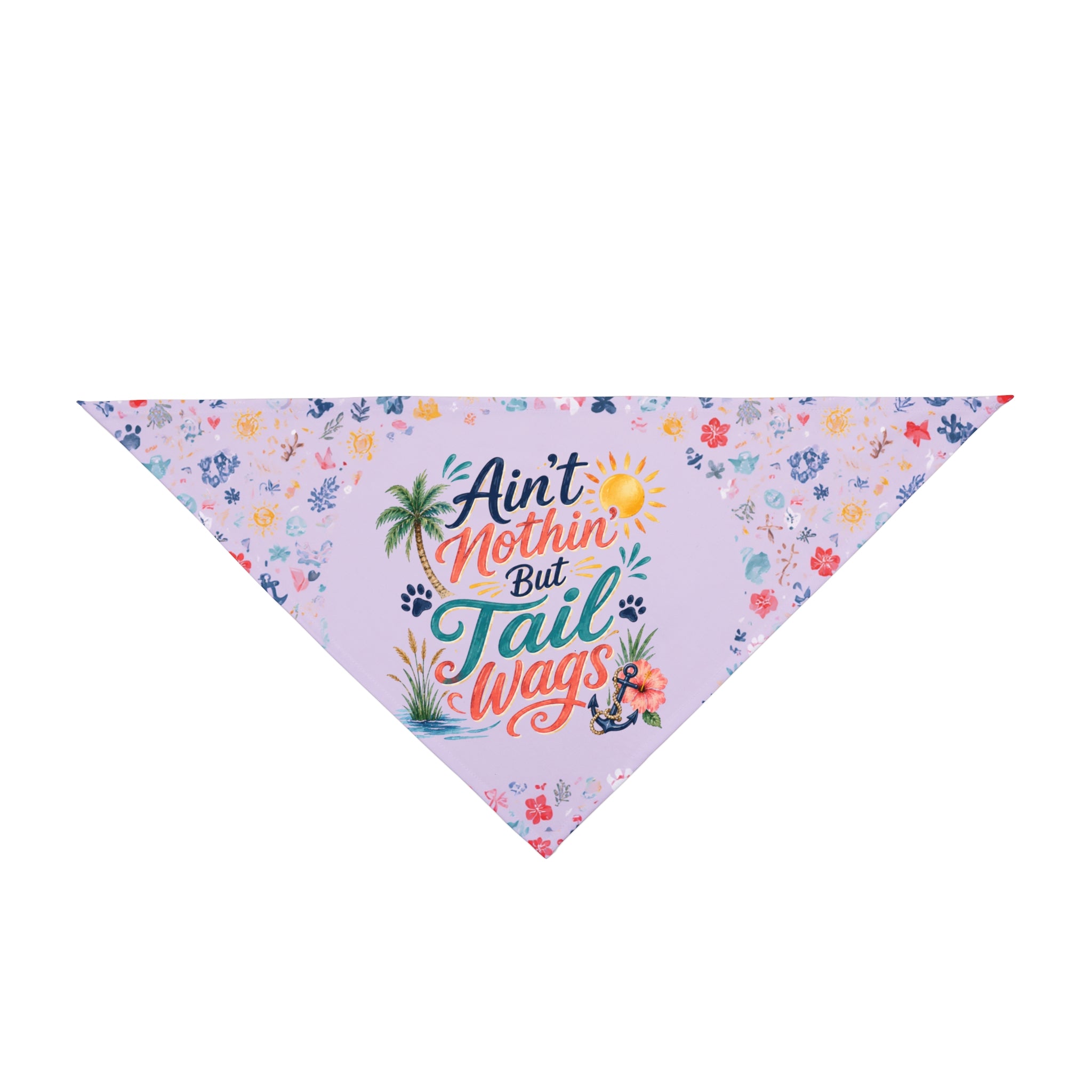 Ain't Nothin' But Tail Wags Dog Bandana | Funny Southern Dog Bandana | Coastal Pet Bandana