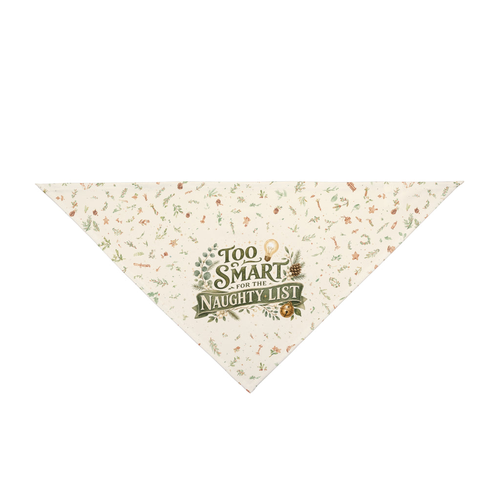 Too Smart for the Naughty List Dog Bandana | Funny Christmas Dog Bandana | Holiday Pet Bandana