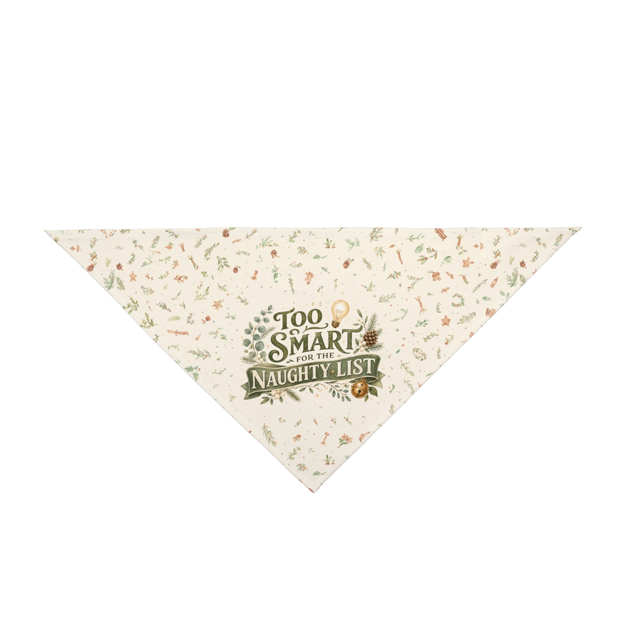 Too Smart for the Naughty List Dog Bandana | Funny Christmas Dog Bandana | Holiday Pet Bandana
