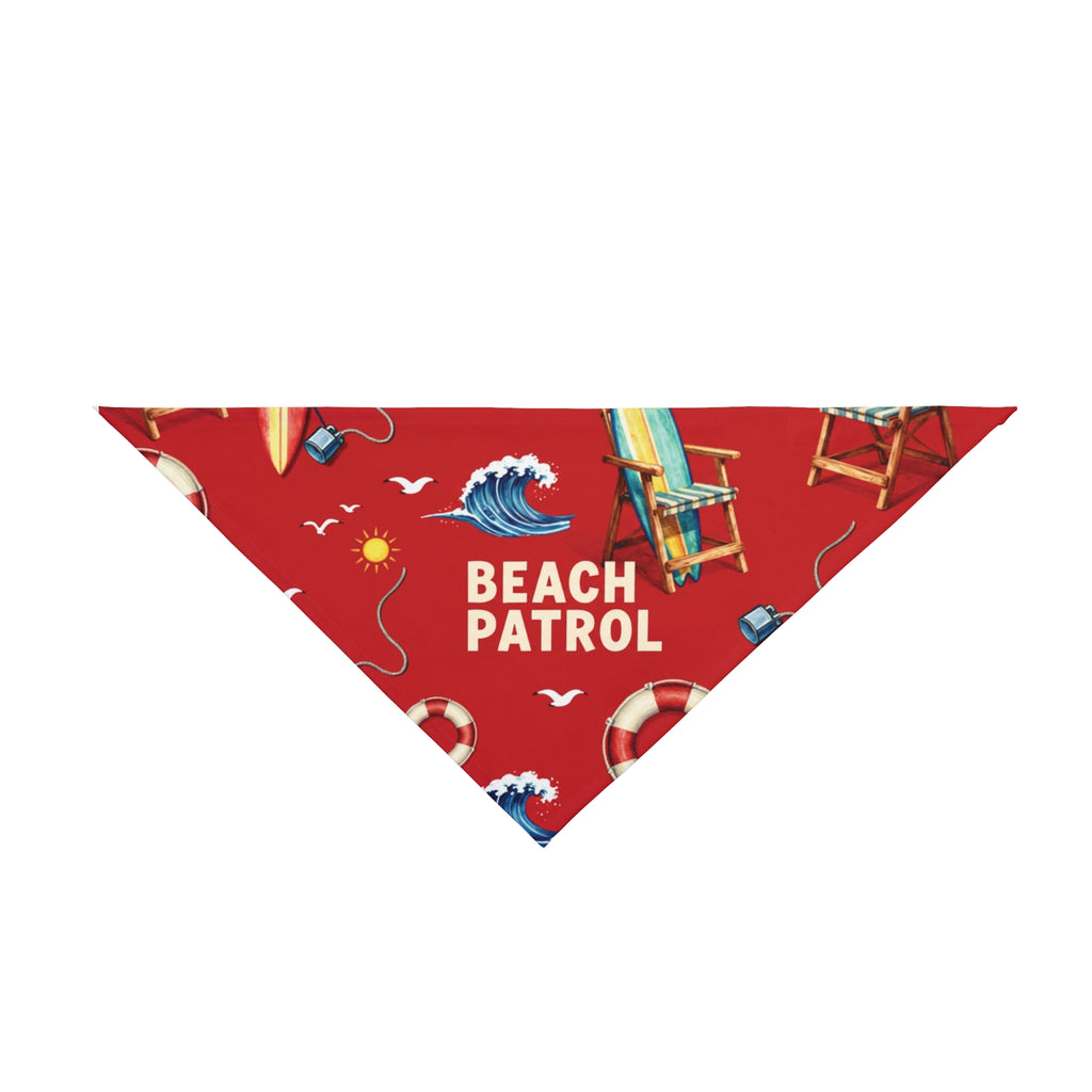Pet Bandana — "Beach Patrol" Red Summer Pet Bandana