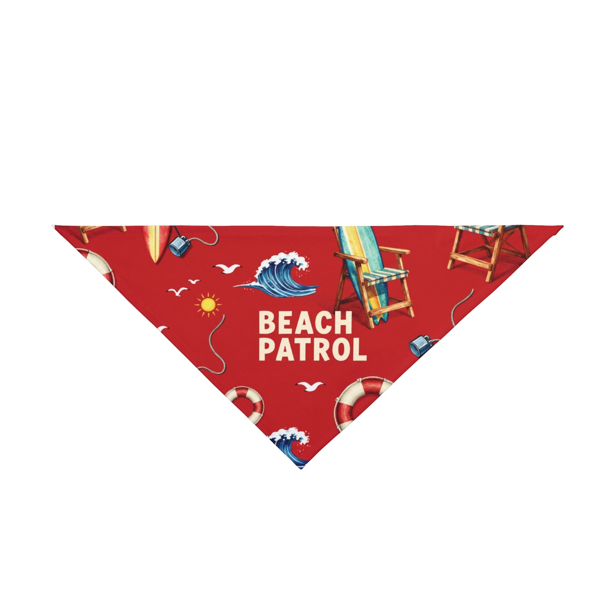 Pet Bandana — "Beach Patrol" Red Summer Pet Bandana
