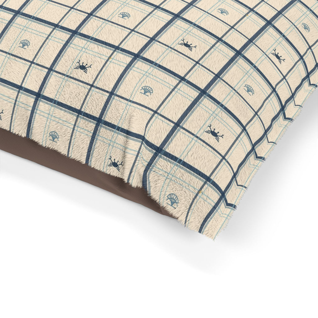 Coastal Crab Plaid Dog Bed