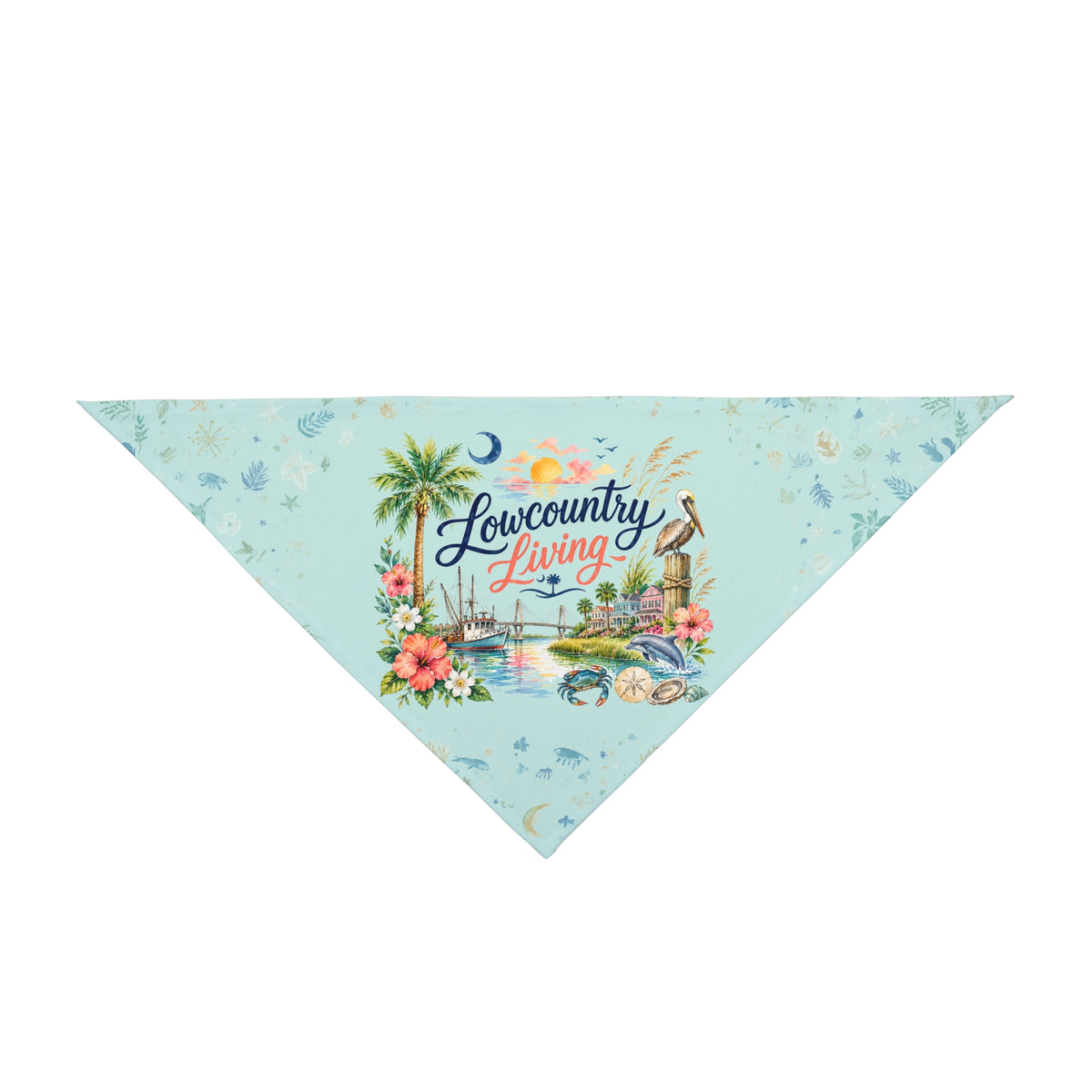 Lowcountry Living Dog Bandana | Charleston Coastal Pet Bandana | South Carolina Dog Scarf