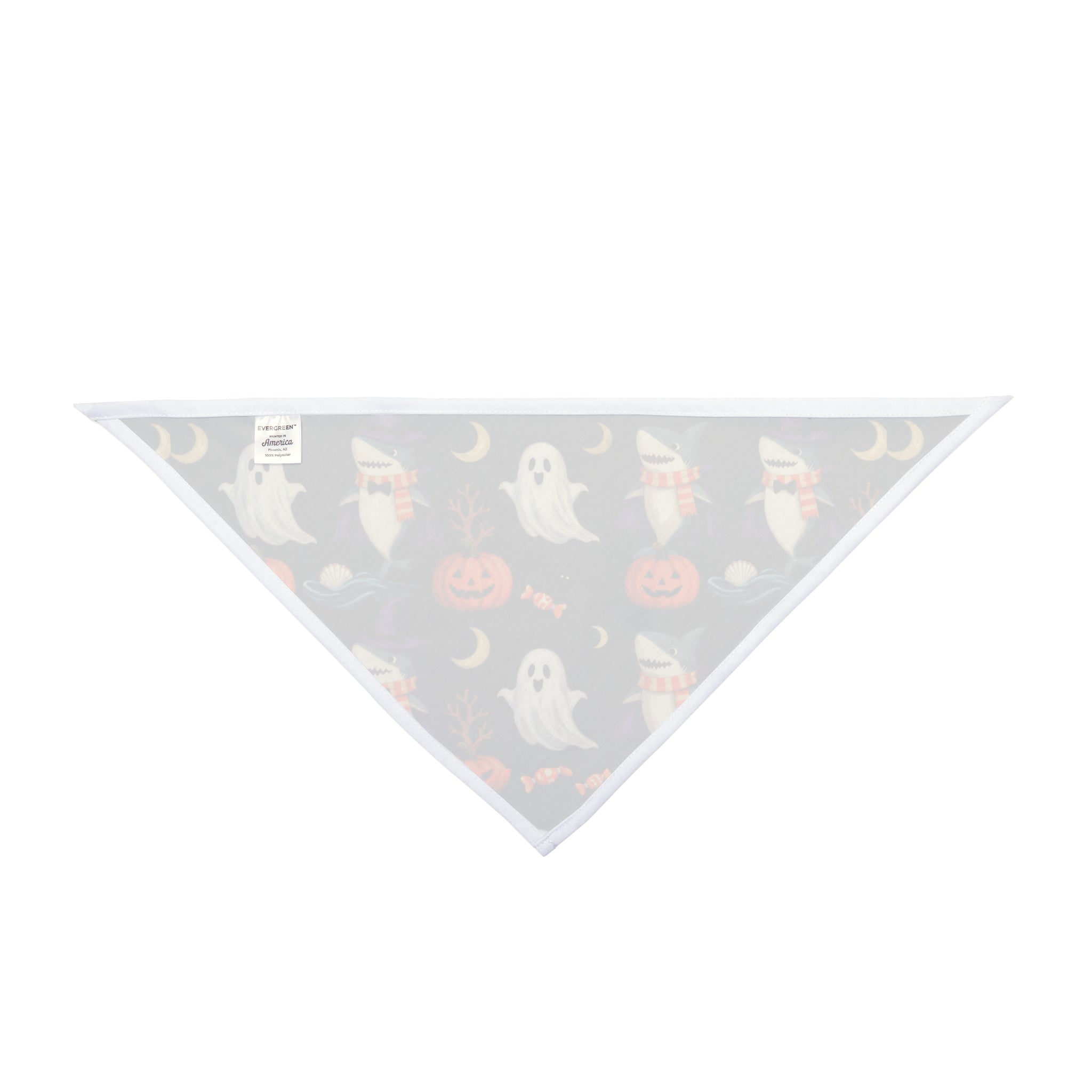 Halloween Shark Dog Bandana | Ghost Shark Pumpkin Pet Bandana