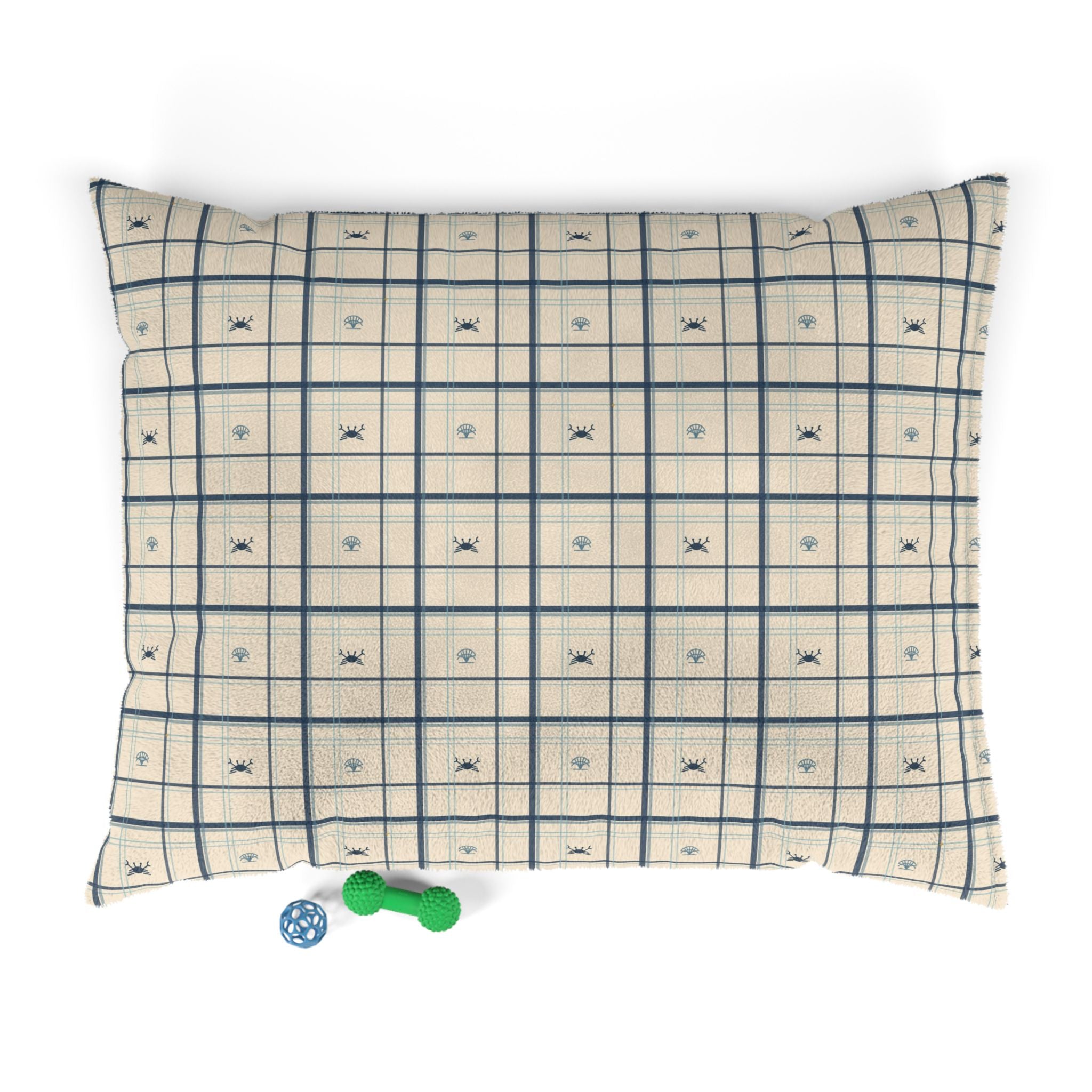 Coastal Crab Plaid Dog Bed