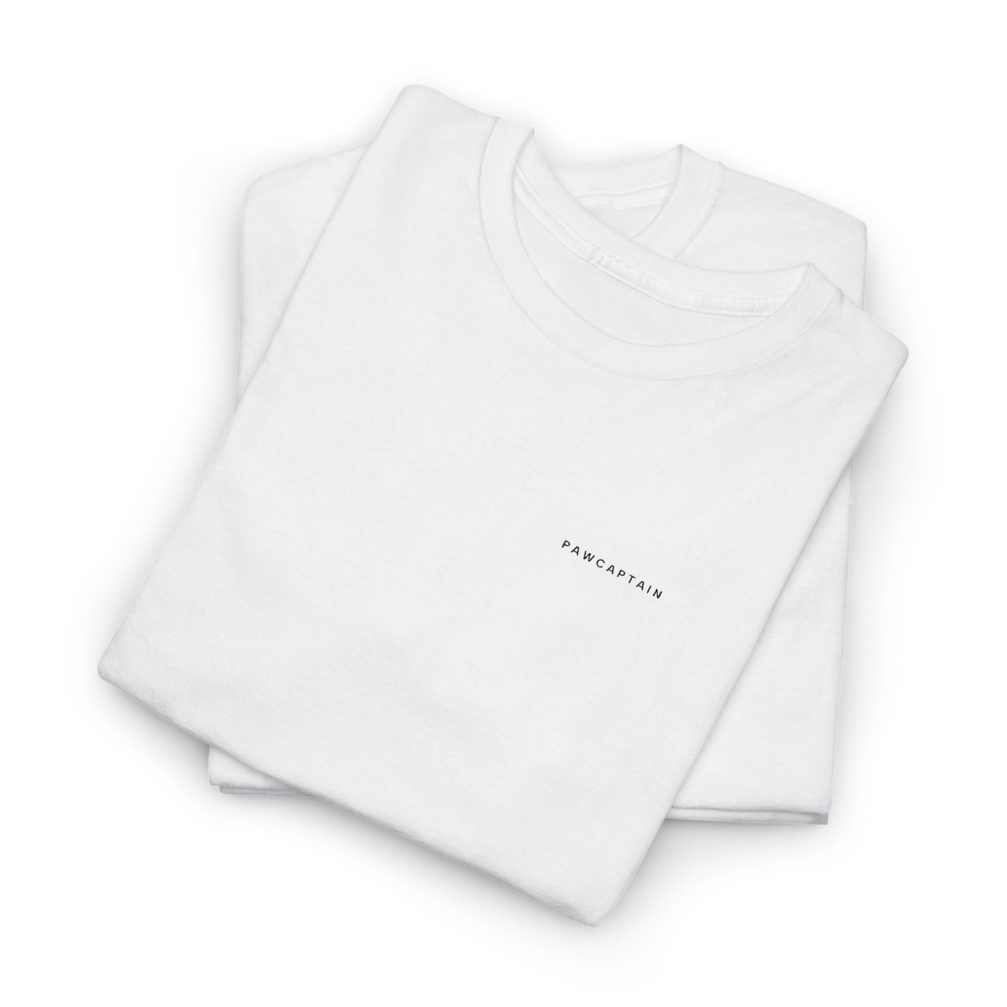 PawCaptain Minimal Embroidered Tee | Unisex Heavy Cotton Dog Lover Shirt