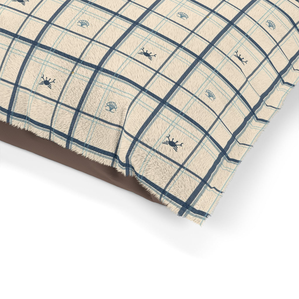 Coastal Crab Plaid Dog Bed