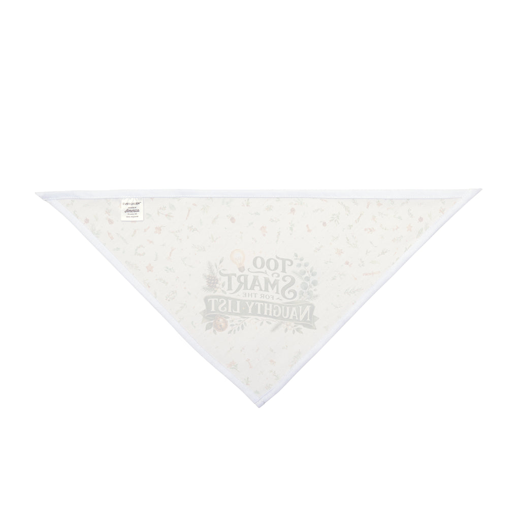 Too Smart for the Naughty List Dog Bandana | Funny Christmas Dog Bandana | Holiday Pet Bandana