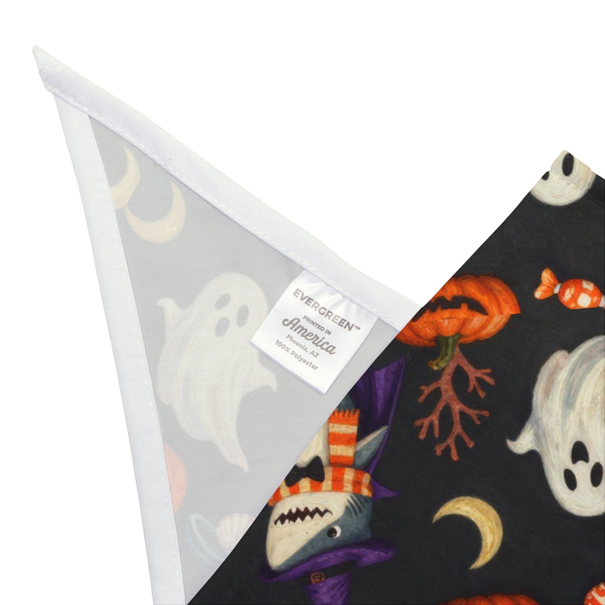 Halloween Shark Dog Bandana | Ghost Shark Pumpkin Pet Bandana