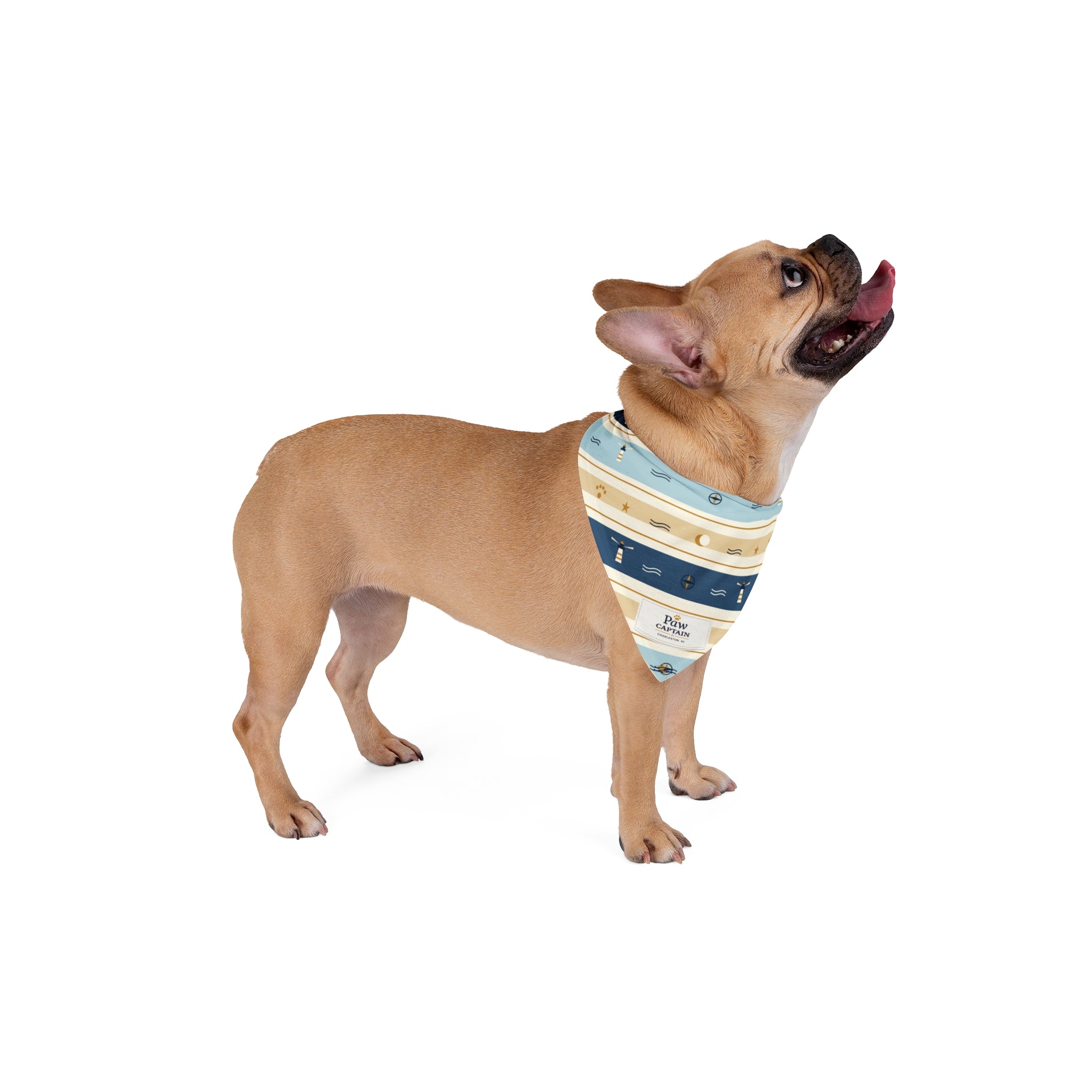 Lighthouse Tide Stripe Dog Bandana